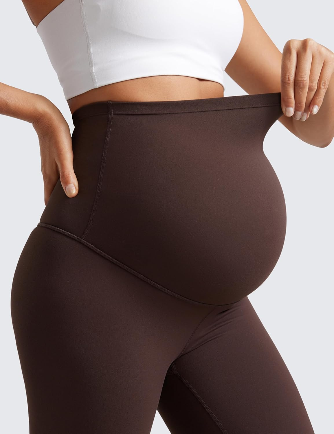 CRZ YOGA Womens Butterluxe Maternity Biker Shorts over the Belly 8" - Pregnancy Yoga Workout Activewear image number 6