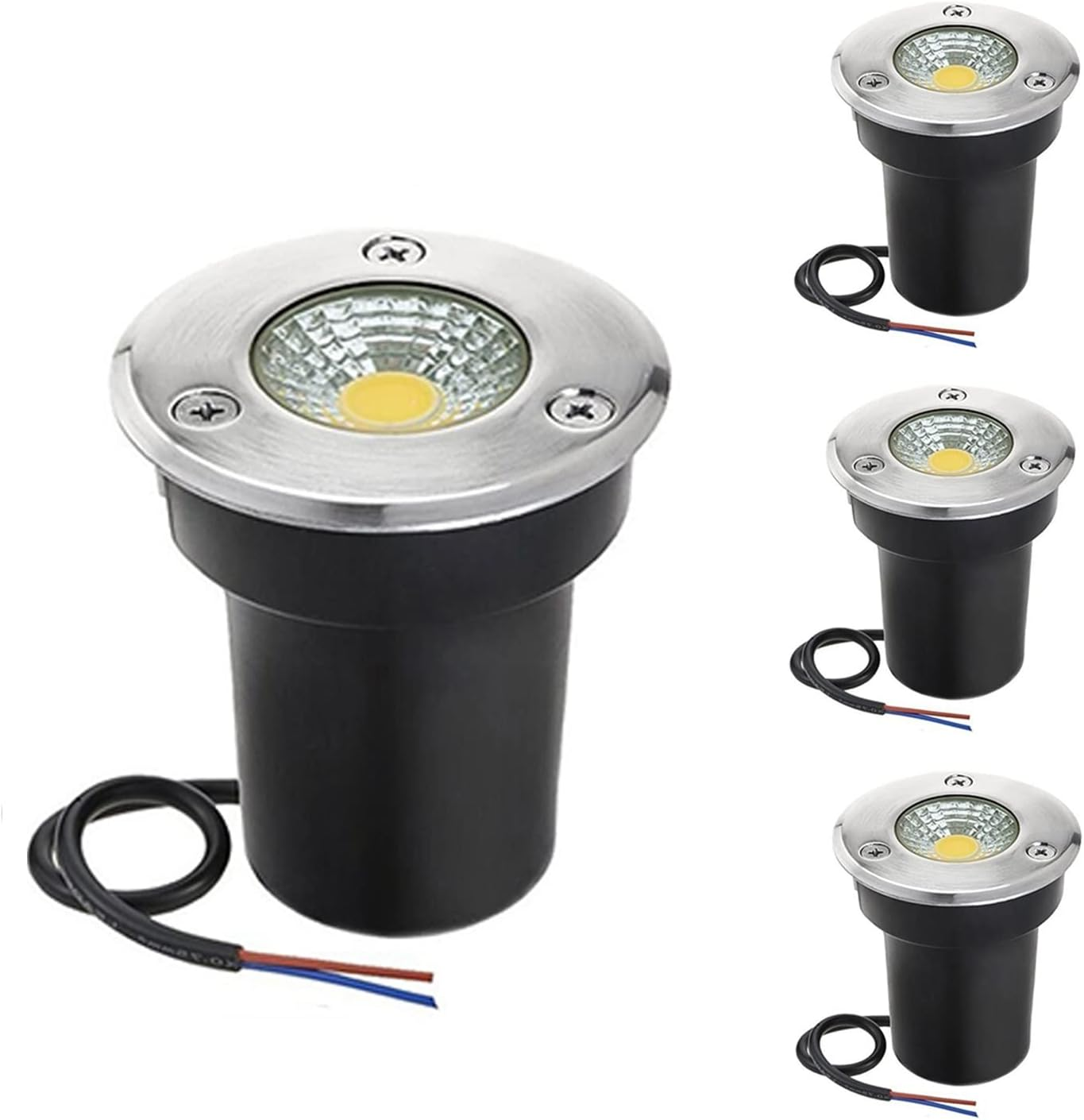 Underground Light LED 3W Mini Floor Lamp IP67 Waterproof Outdoor Ground Lights for Terrace, Garden, Passage Decoration(Warm White Light,12V)