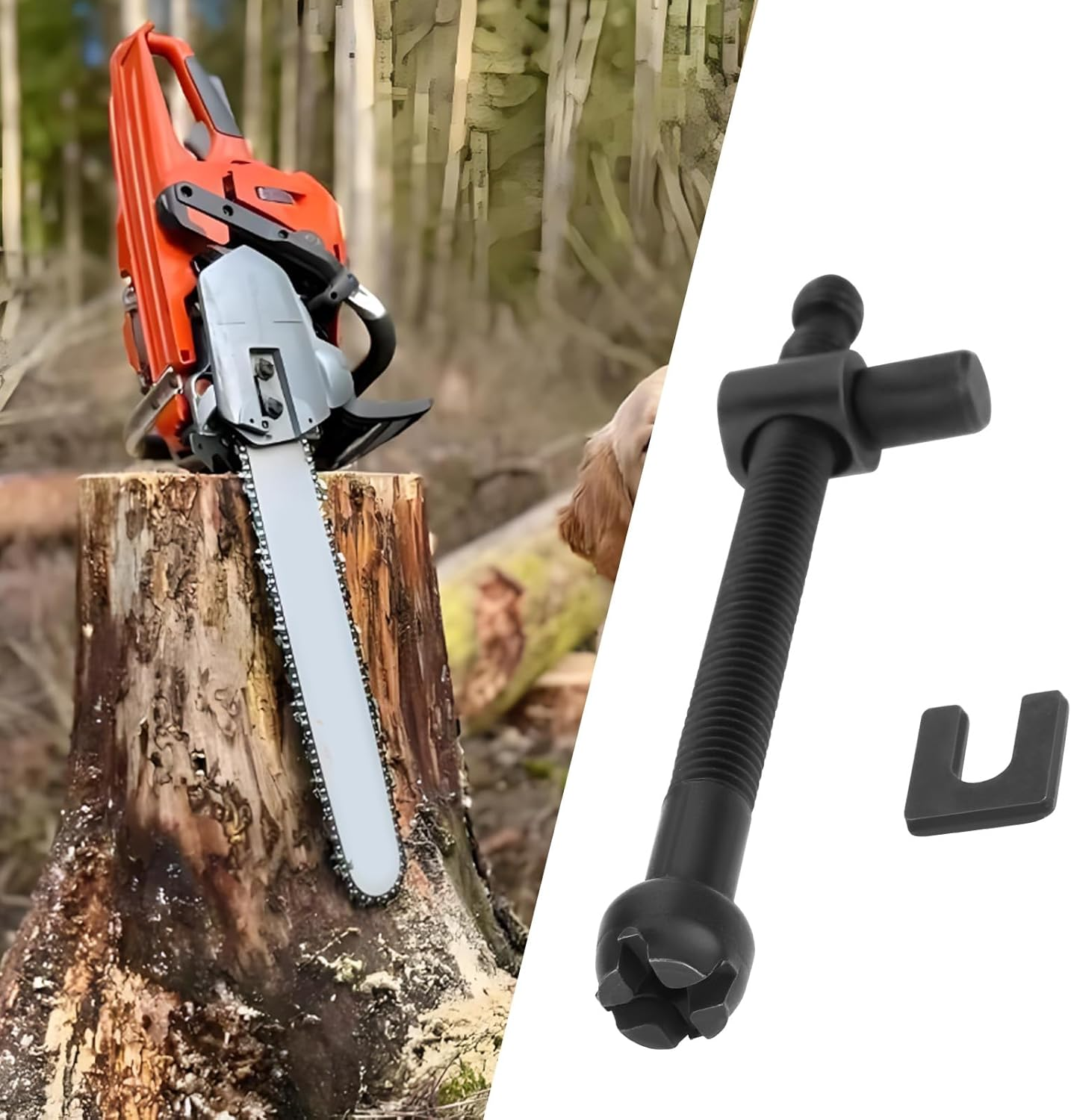 Briny River 2Sets Chainsaw Adjustment Screw Tensioner Screw Replacement Part Chain Adjuster Tensioner Screw Suitable for Chainsaw 4500 5200 5800 45CC 52CC 58CC image number 6