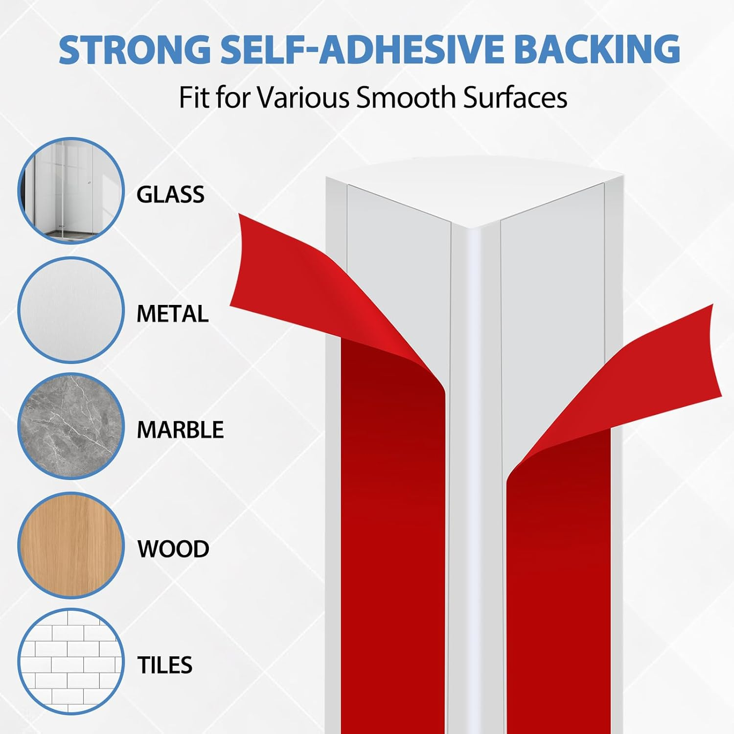 Flexible Quarter round Molding Peel and Stick Rubber Quarter round Trim Molding Self Adhesive Wall Corner Trim Molding for Wall Edge Corner Countertop, White, 1/2&rdquo; W X 1/2&rdquo; H X 39&rdquo; L image number 6