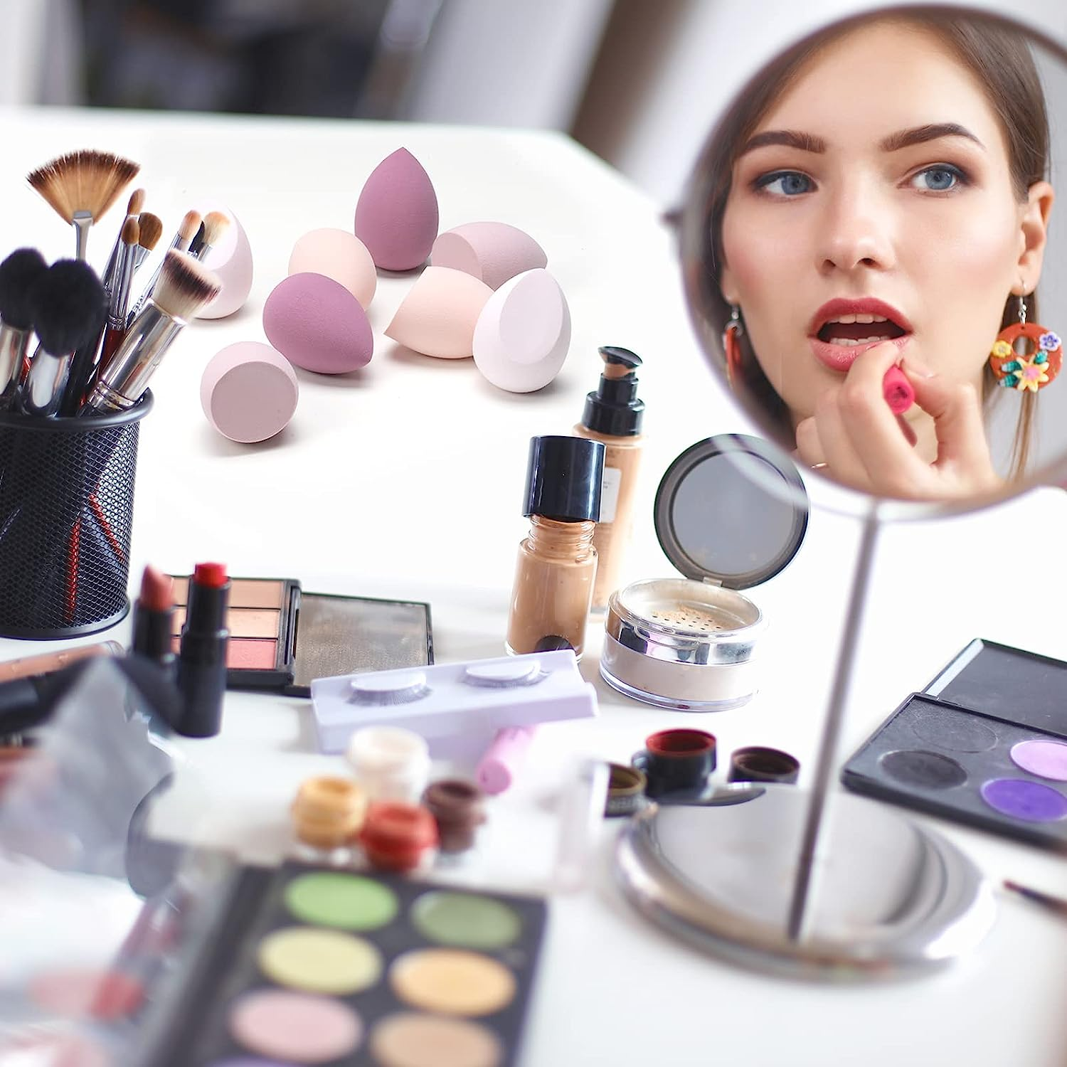 Makeup Sponge, 8 Pieces Beauty Blender Make up Sponge Makeup Sponge for Foundations, Powder Liquids, Etc., Face Sponge Comes in 3 Shapes image number 5