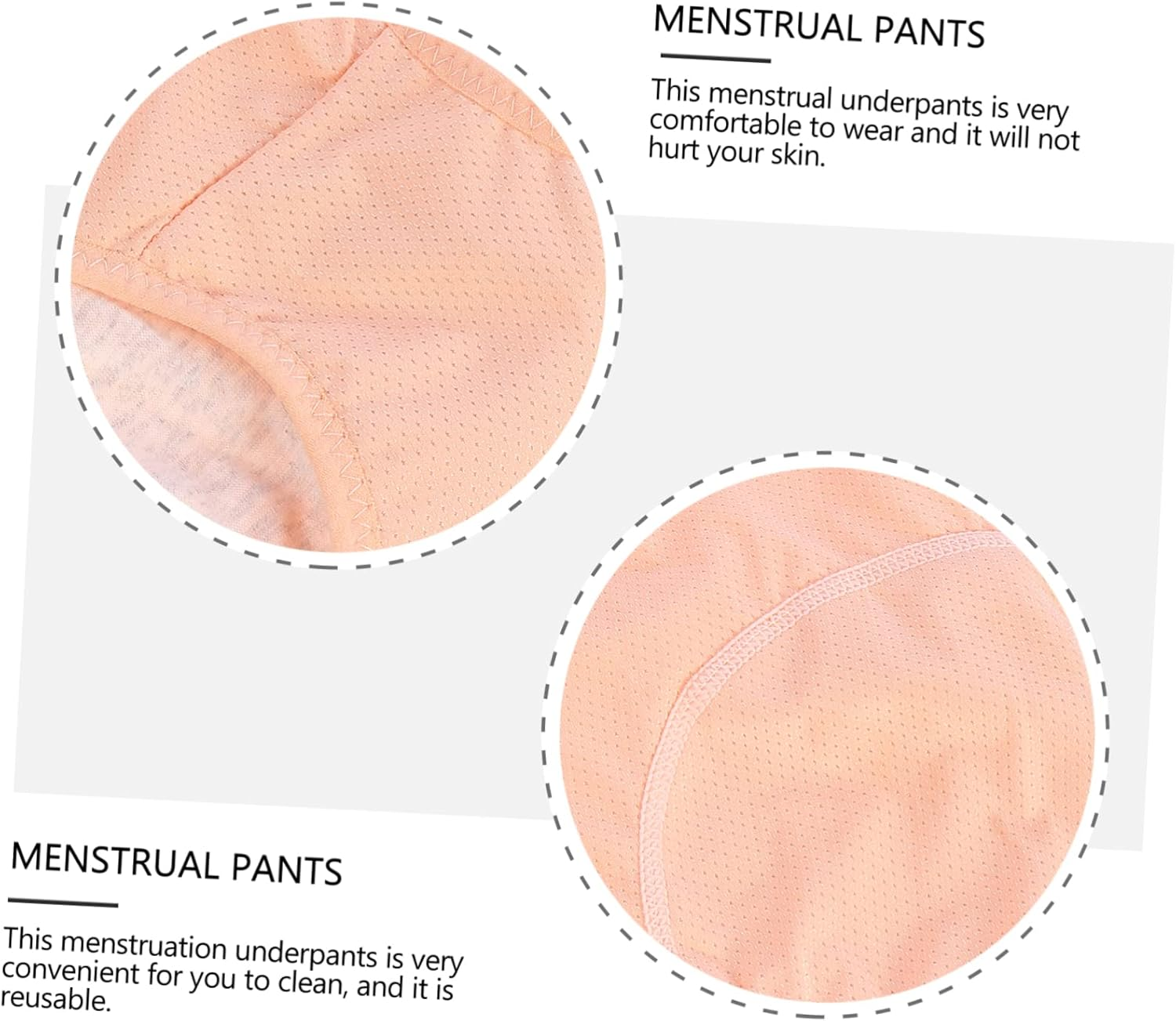 Yardenfun Nylon Fabric Women Menstruation Pants Menstrual Underpants Menstruation Pants Beige Menstrual Briefs for Female image number 6