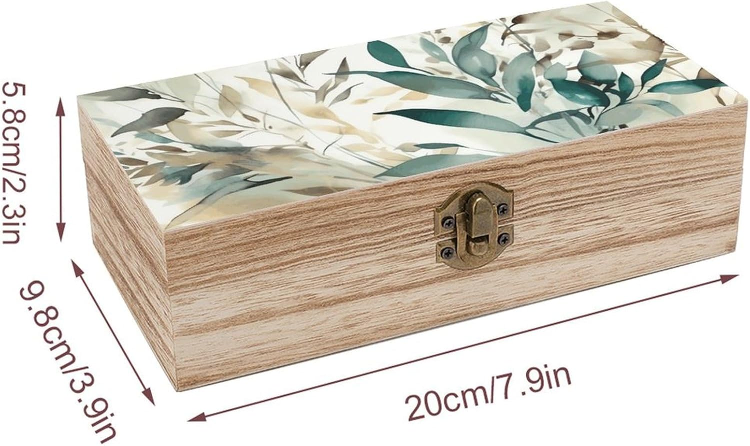 Leaves Wooden Box Wood Wedding Keepsake Boxes with Lids Small Decorative Boxes Lightweight Wooden Memory Storage Box for Crafts Keepsakes Jewelry Photo Letter Storage image number 3