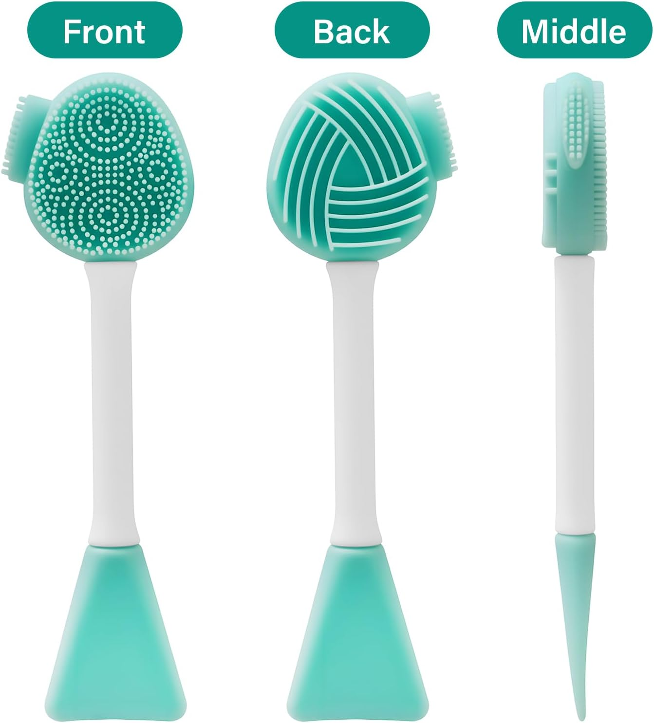 NILLOS Silicone Face Scrubber Brush, 4 PCS Pore Brush for Face for Pore Cleansing, Gentle Exfoliating, Removing Blackhead(Red, Green, Pink, Purple) image number 5