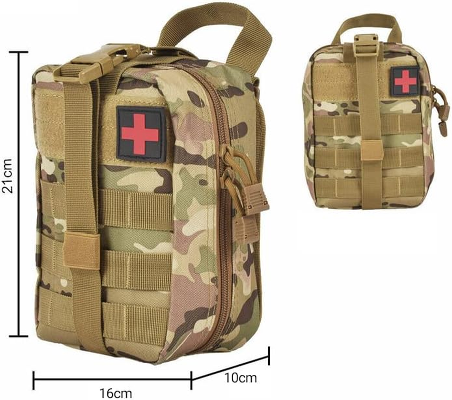 AIMALL Tactical MOLLE Rip Away EMT IFAK Medical Pouch First Aid Kit Utility Bag - Durable 1000D Nylon IFAK Utility Bag for Emergency Medical Supplies - Black image number 3