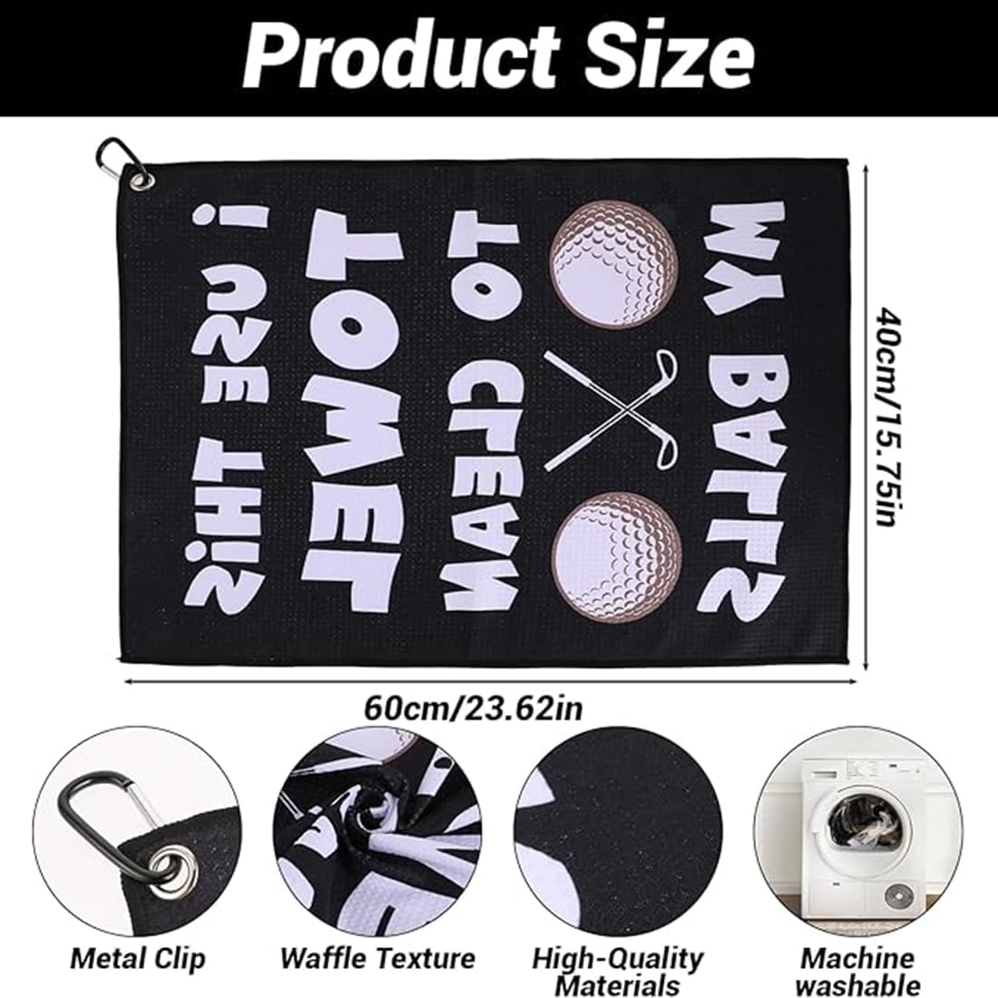 Microfiber Golf Towel, Funny Golf Towel Set with Club Groove Cleaner Brush, Golf Accessories Golf Equipment Funny Gifts for Men Women Golf Lovers image number 5