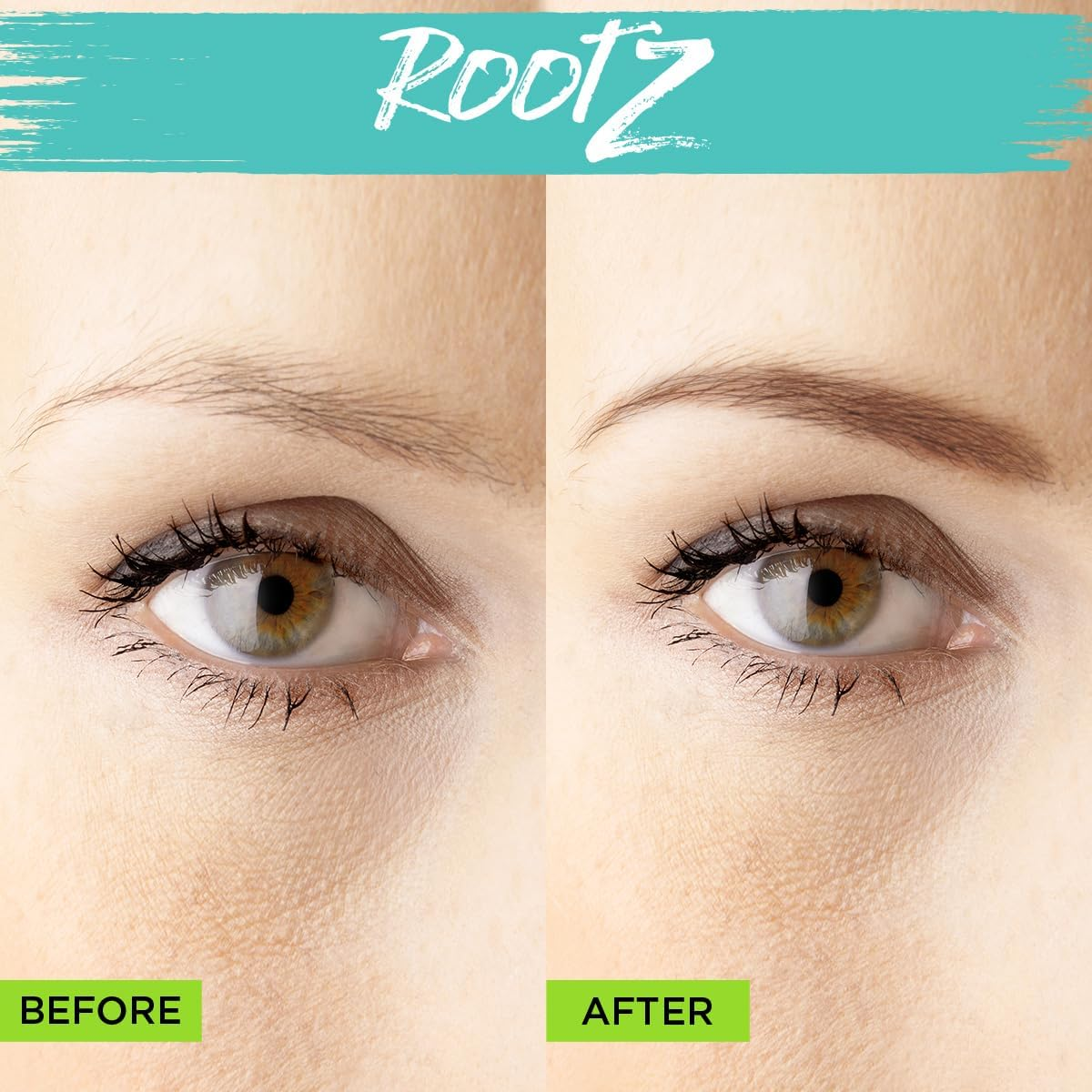 New! Rootz Grey Root Cover up Dark Brown Touch up for Grey Roots. Shape and Thicken Eyebrows Too. Unique Dual Action Brush - One Product - Two Uses image number 2