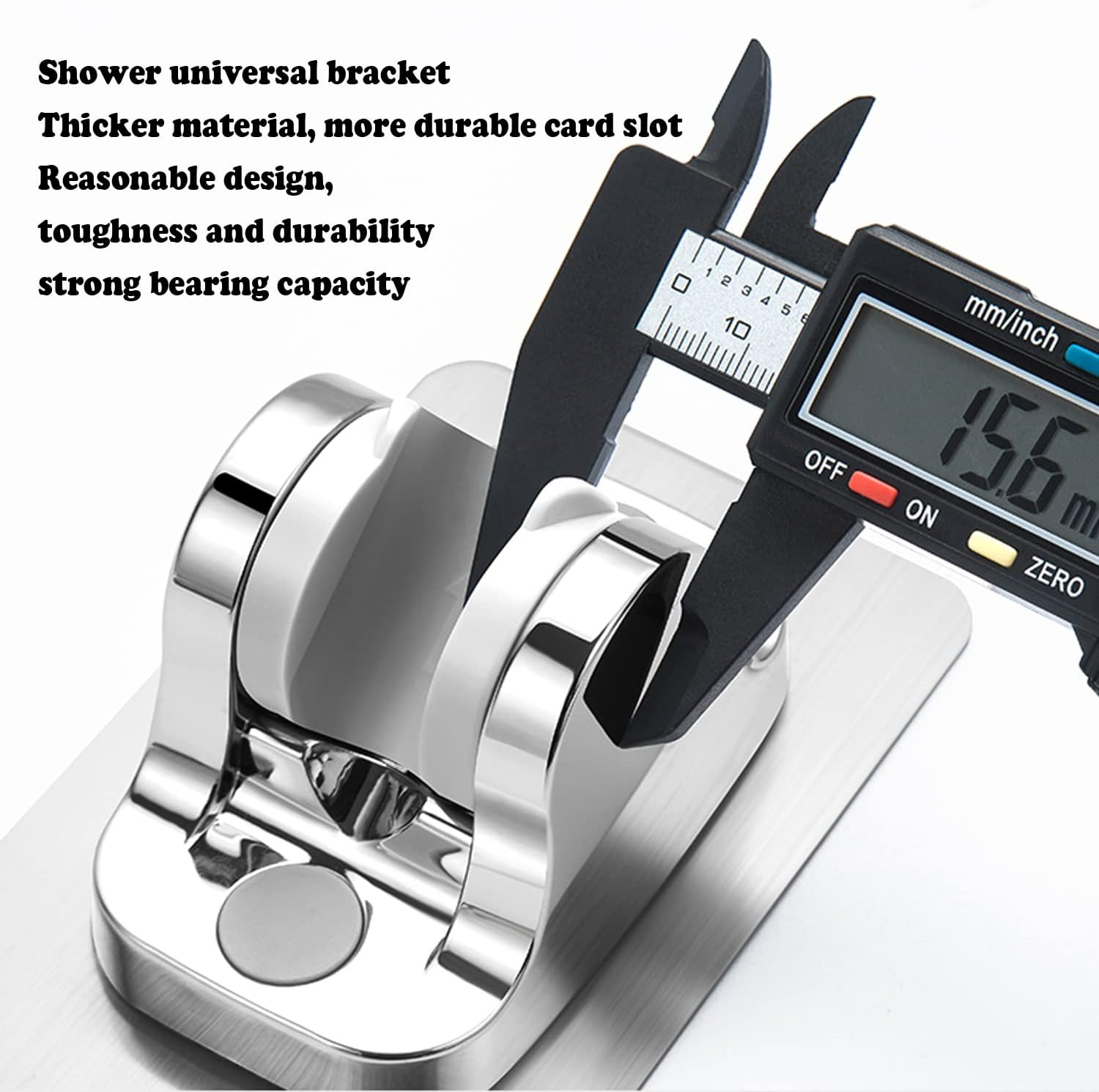 DASITON Large Wall Mount Strong Adhesive Waterproof Handheld Shower Holder,Shower Head Holder,For Rv Shower Kids Shower Bathroom Shower(Silver 2P) - Black 2P image number 4