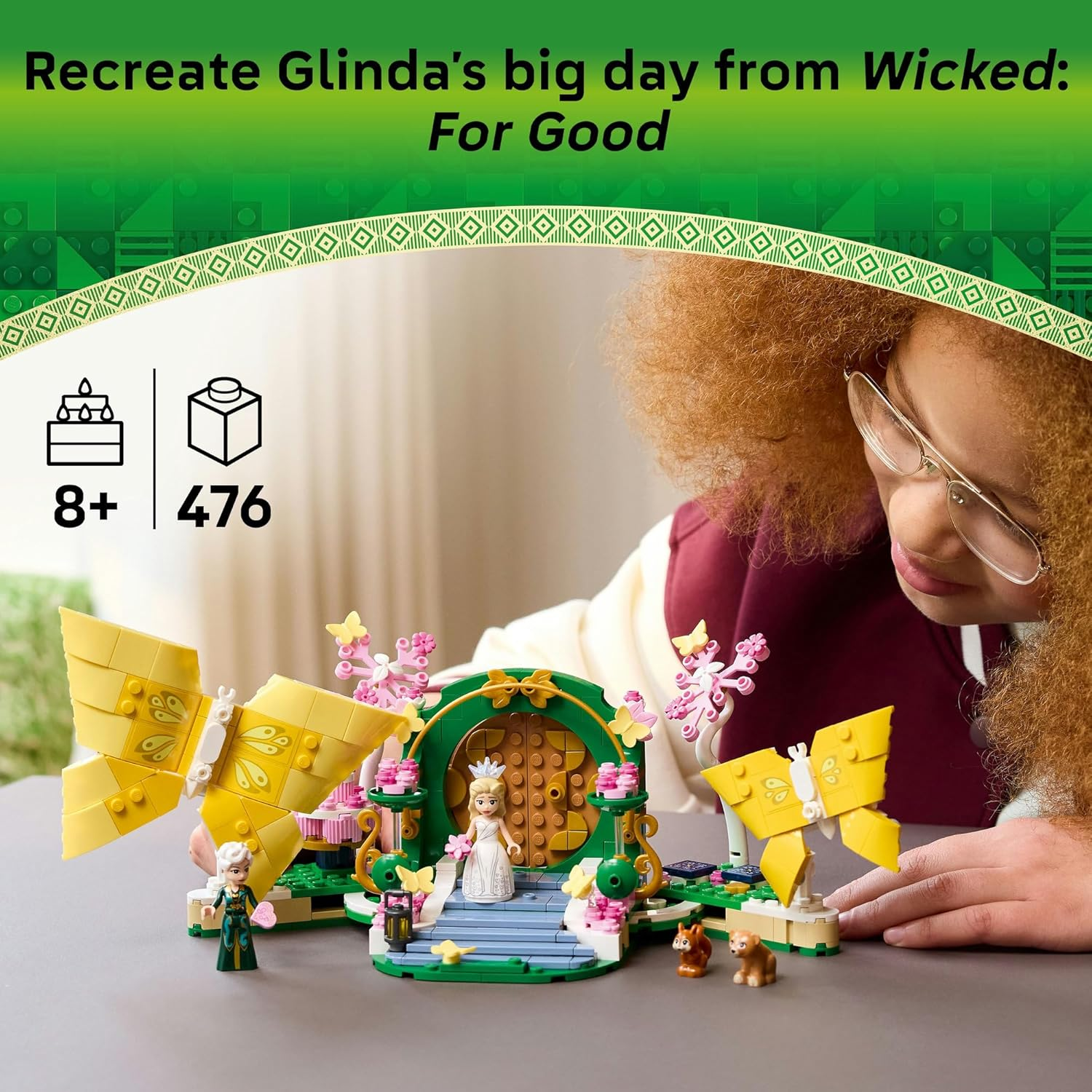 LEGO&reg; Wicked Glinda&rsquo;S Wedding Day Set 75688 Butterfly Toy Inspires Imaginative Role-Play Activities for Kids Aged 8 and Over, Fun Fantasy Toy for Girls and Boys Includes 2 Minidolls 75688 image number 2