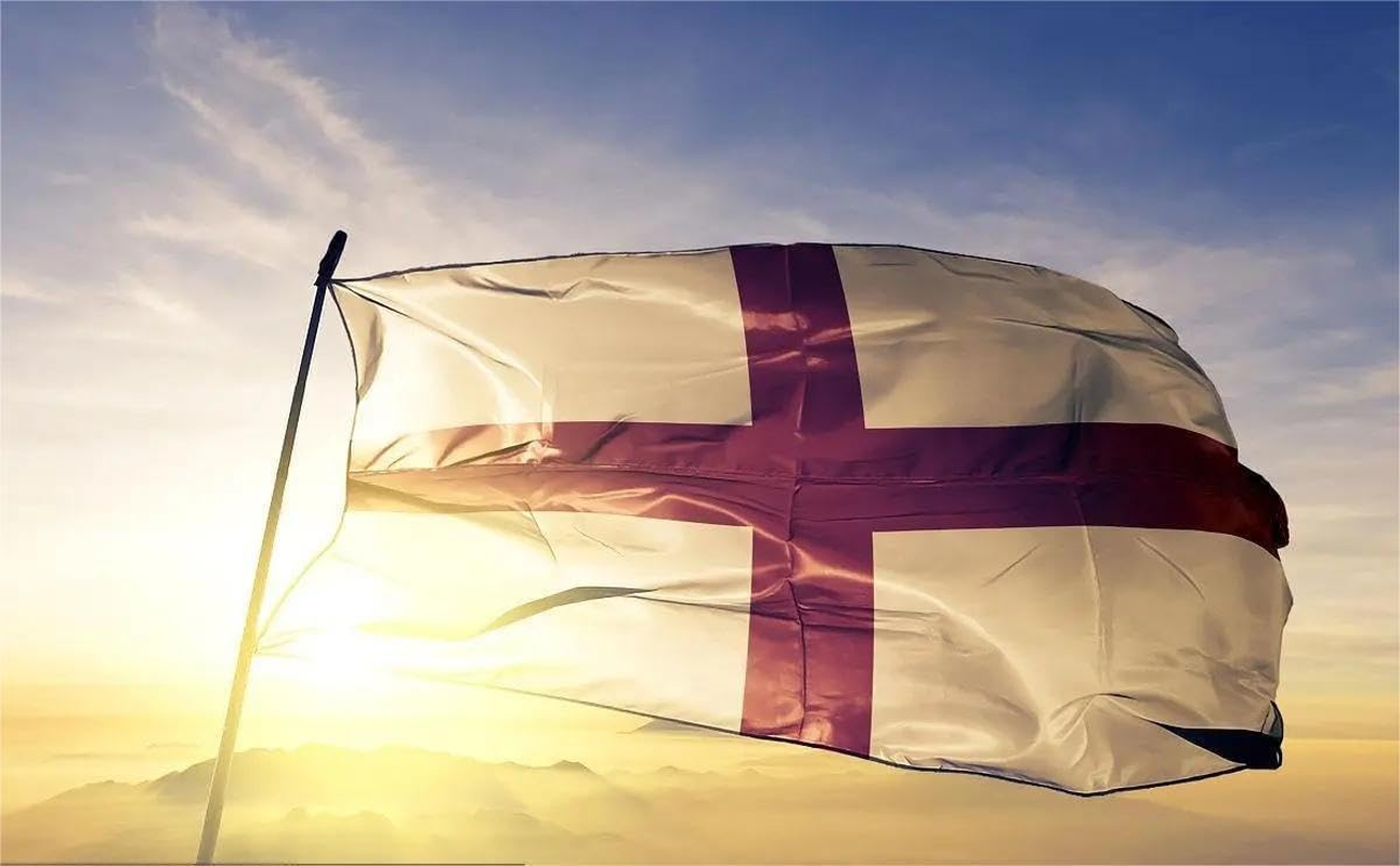 England Flag 90 * 150 CM, English Flag St George'S Cross Flag, Polyester Thickness, Fade Resistant, Brass Grommets, Canvas Header, Indoor,Outdoor, Vibrant Colors,Not Fear of Rain and Snow image number 2