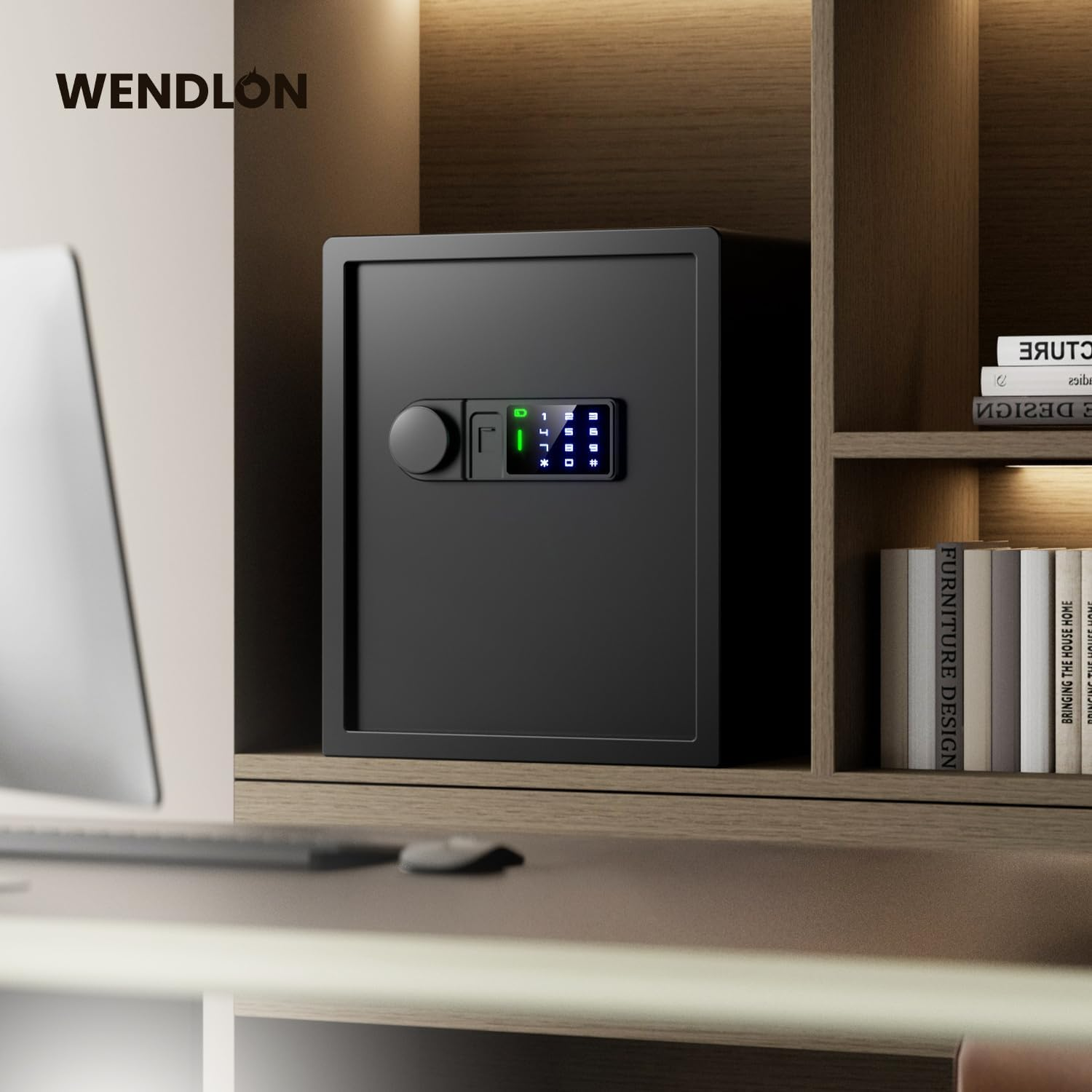Wedlon Safe Box for Home - 16KG Touch Screen Lock Box with Silent Mode, Backlit Keypad, LED Light, Anti-Rust & Anti-Theft,Office