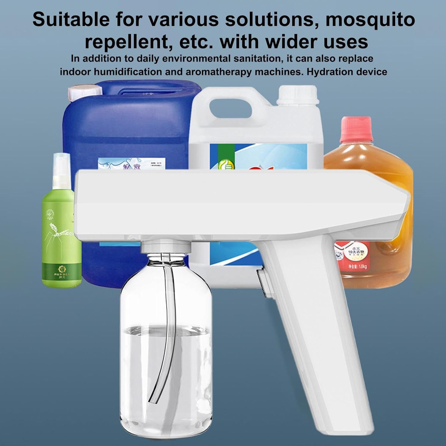 Electric Atomizer Spray Bottle, Home Atomizer | 250Ml Cordless Mist Atomizer Spray Bottle | Home and Car Clean up Dust Removal Sprayer with Blue Light for Clothing, Carpet image number 1