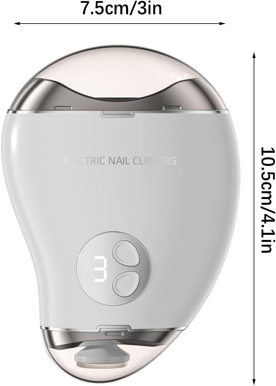 Electric Nail Trimmer, Double-Headed Toe Nail Cutter with 3-Speed Display, Rechargeable Trimmer and Polishe, Safe Mango Shape Design for Thick Nails for Adults and Kids,Gentle Nails Grinder for Senior
