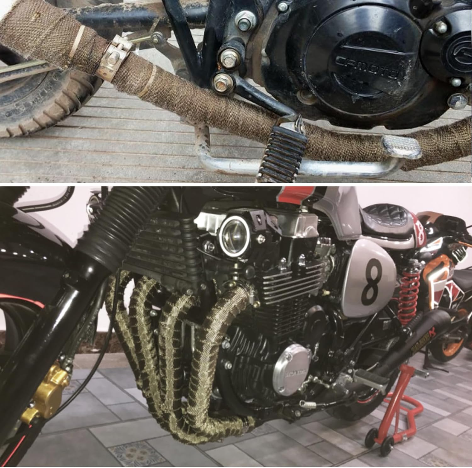 ILLITAN Fireproof Pipe Wrap with 2 Clamps Stovepipe Ribbon 5 M*5Cm, 800-1200&deg;C