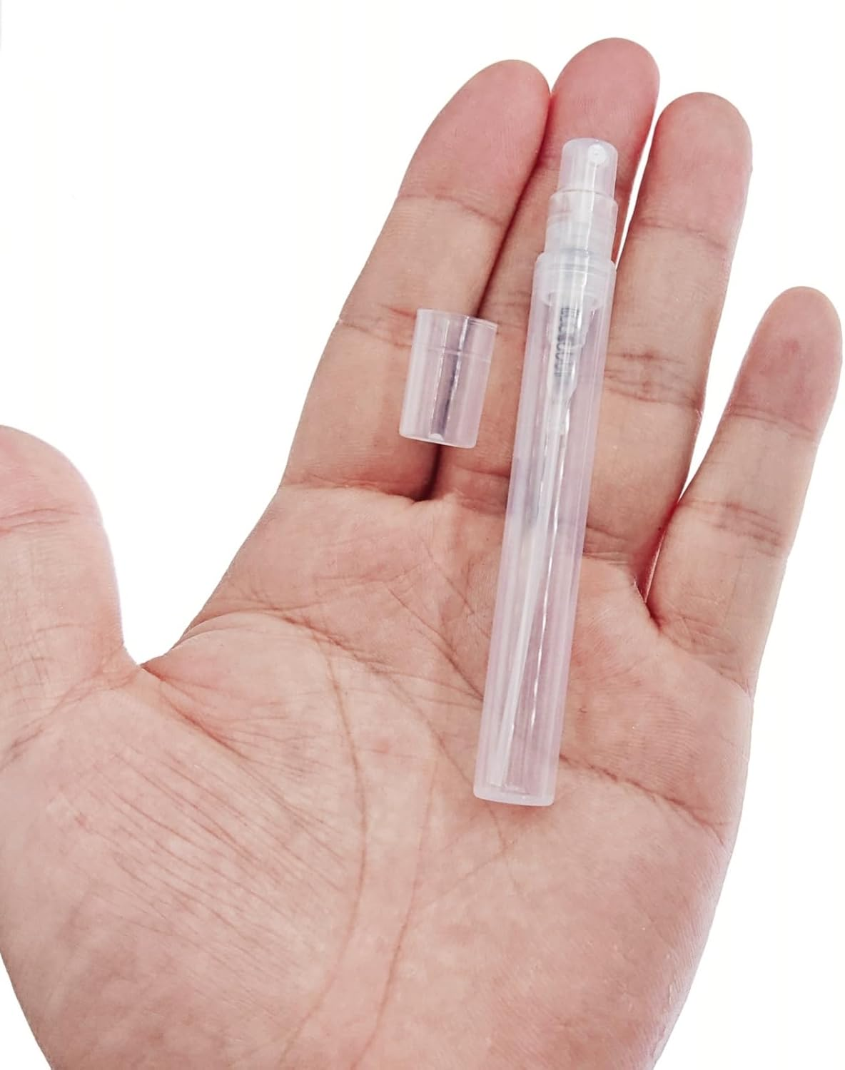 RIKWOG ZHIYE 10Pcs Mini Spray Bottles, 5Ml Plastic Refillable Empty Fine Mist Perfume Bottles Portable Sample Spray Containers for Travel Party Cosmetic Makeup Tool, Clear image number 4