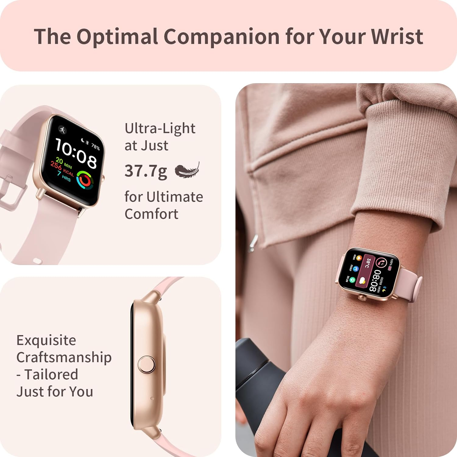 Smart Watch for Women Men (Answer/Make Call), Alexa Built-In 1.8'' Full Touch Fitness Tracker Watch, Blood Oxygen Heart Rate Sleep Stress Monitor Smartwatch,Ip68 Waterproof Sport Watch for Android Ios