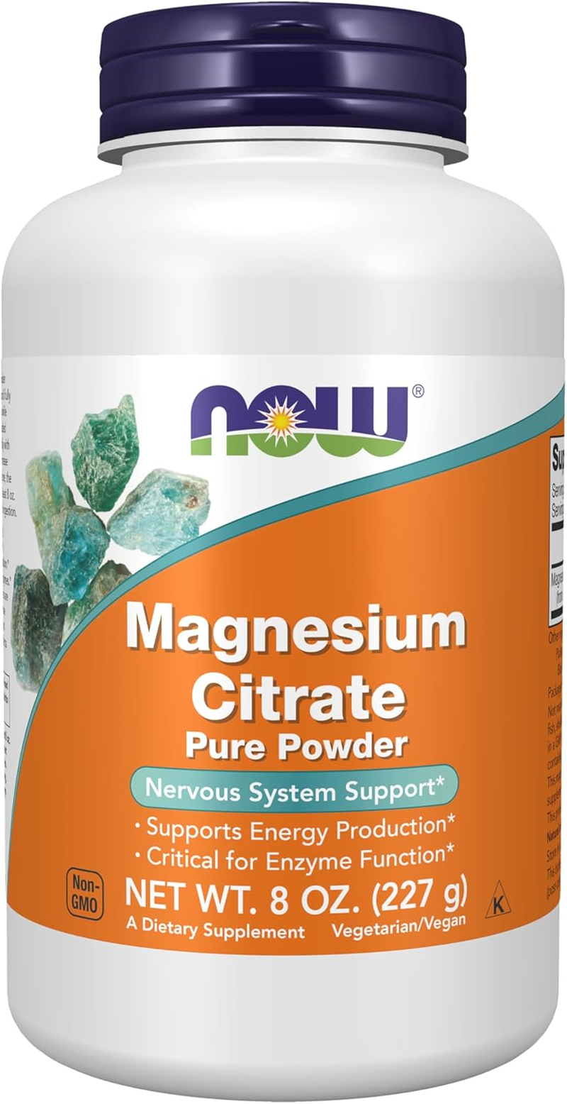 NOW Magnesium Citrate Pure Powder, 8-Ounce image number 1