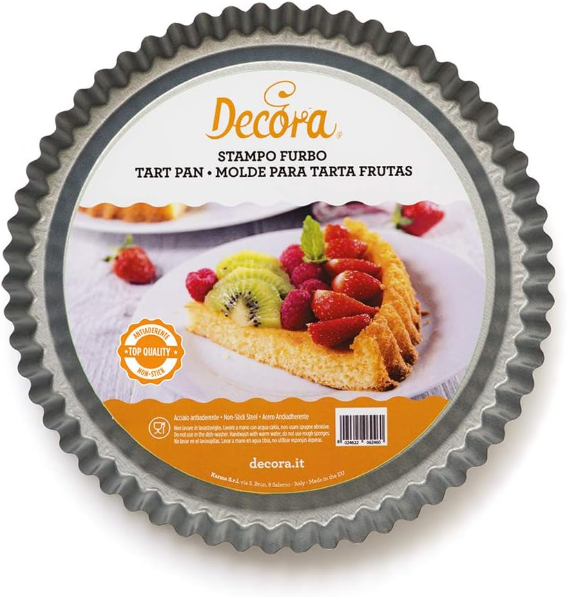 DECORA, 0070030 Clever Baking Mould for Tarts, Non-Stick Coating, Round, Diameter 24 X 3 Cm, Allows Easy Filling of the Tarts, Professional Design, Grey image number 1