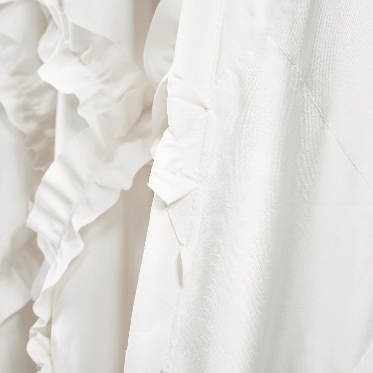 Lush Decor Ruffle Diamond Window Curtain Panel Pair, 63 in X 54 In, White image number 7