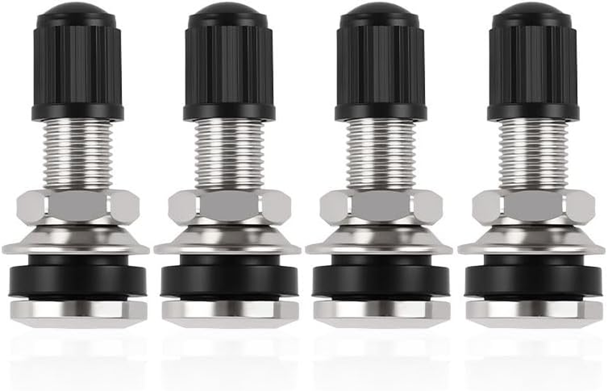 4 Pcs Universal Tubeless Tire Valve Stems with Dust Caps, Compatible with Car, Truck, Motorcycle and Bicycle Wheels image number 3