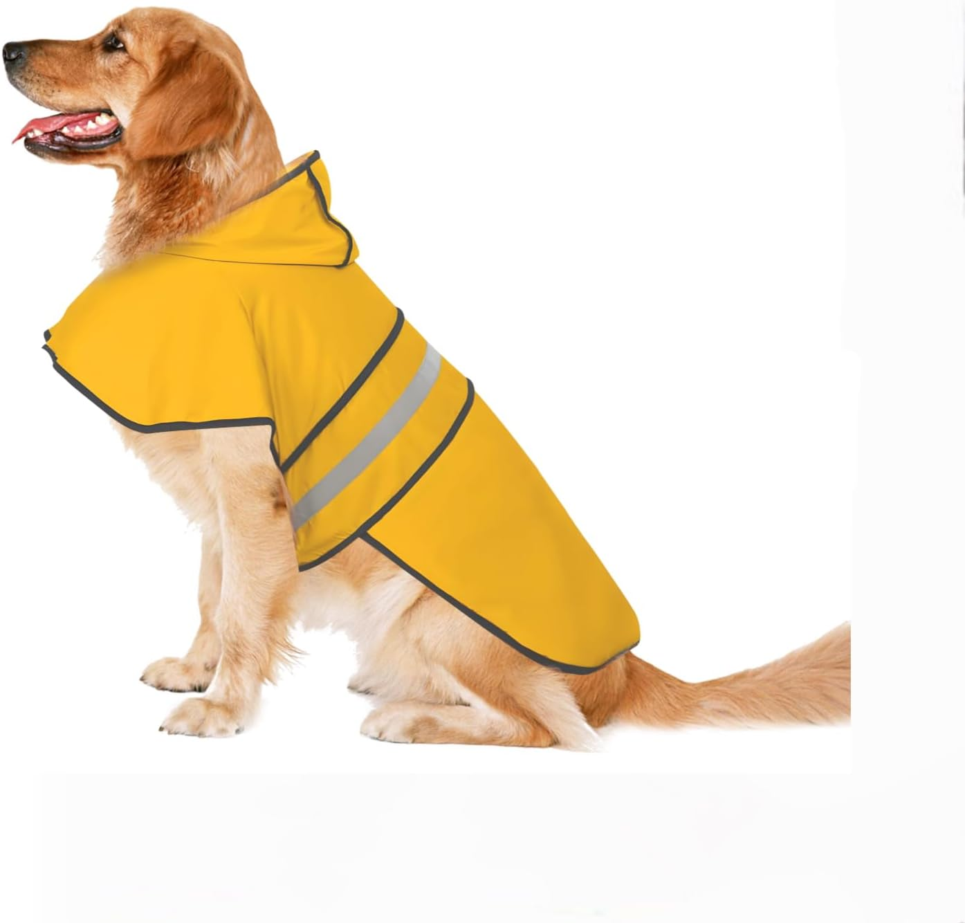 Wvacfre Dog Raincoat Hooded Poncho,Velcro Adjustable Waterproof Dog Raincoat Lightweight Reflective Tape Pet Slicker for Large Dogs image number 3