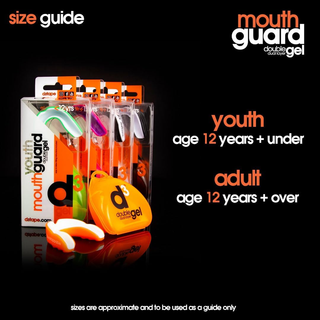 D3 Youth Mouth Guard 6 Pieces, Black