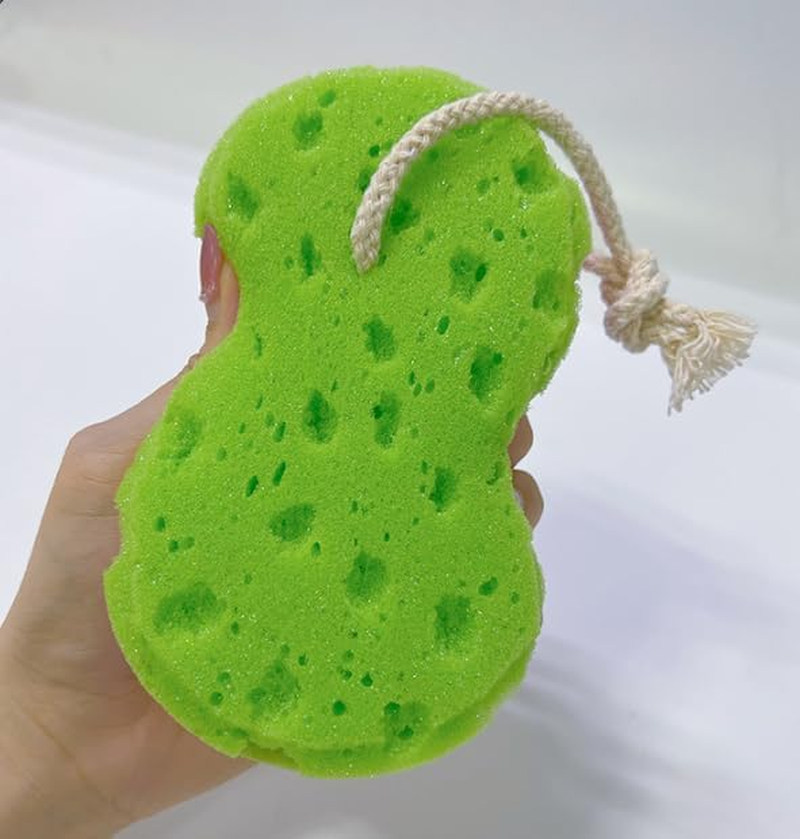 Bath Shower Sponge for Woman Man Relaxing Massage Body Exfoliating Sponge Deep Cleansing (Red+Yellow+Green, 3 PCS)