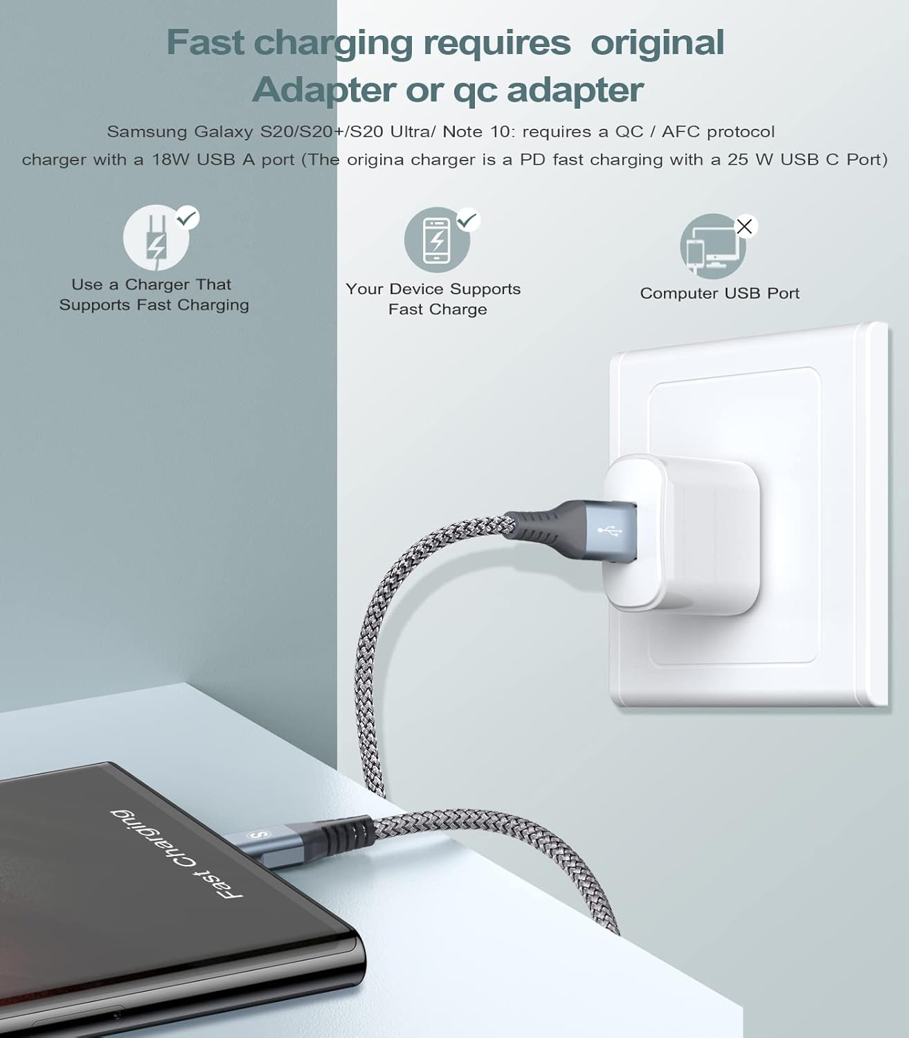 USB C Cable [ 3M+2M+1M,3Pack ] MAXGROUP USB-A to USB-C 3.1A Fast Charging Type C Cable for Iphone 17 16 15 Pro Max plus Air, Samsung Galaxy S25/S24/S23/S22/S21/S20, Note,Sony, Huawei, Google Pixel image number 6