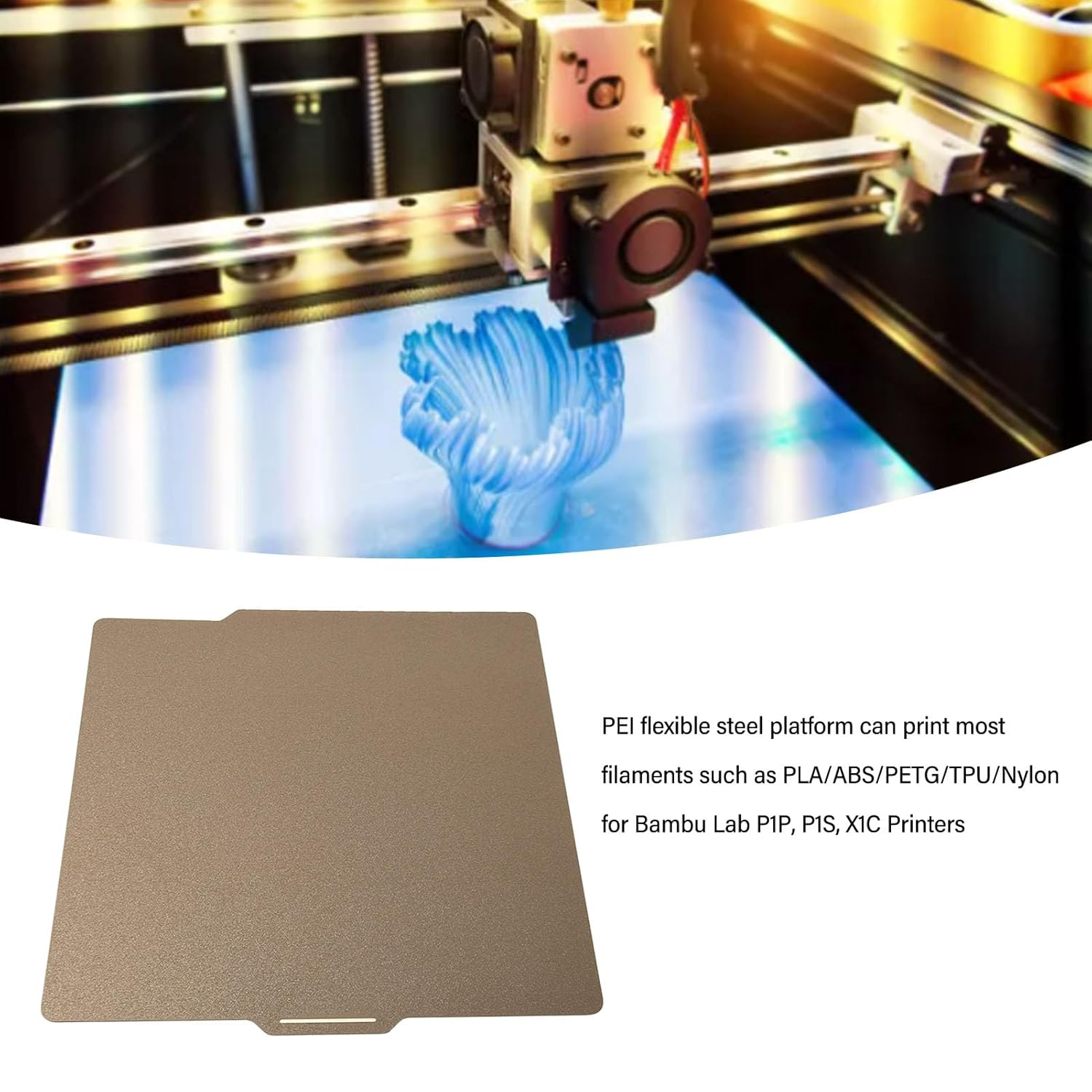 Double Sided Build Plate 257X257Mm Smoothly Carbon Fiber PEI Flexible Steel Plate for Bambu Lab P1P P1S X1C, PEI Double Sided Magnetic Heated Bed Smooth and Textured PEI Sheet image number 6