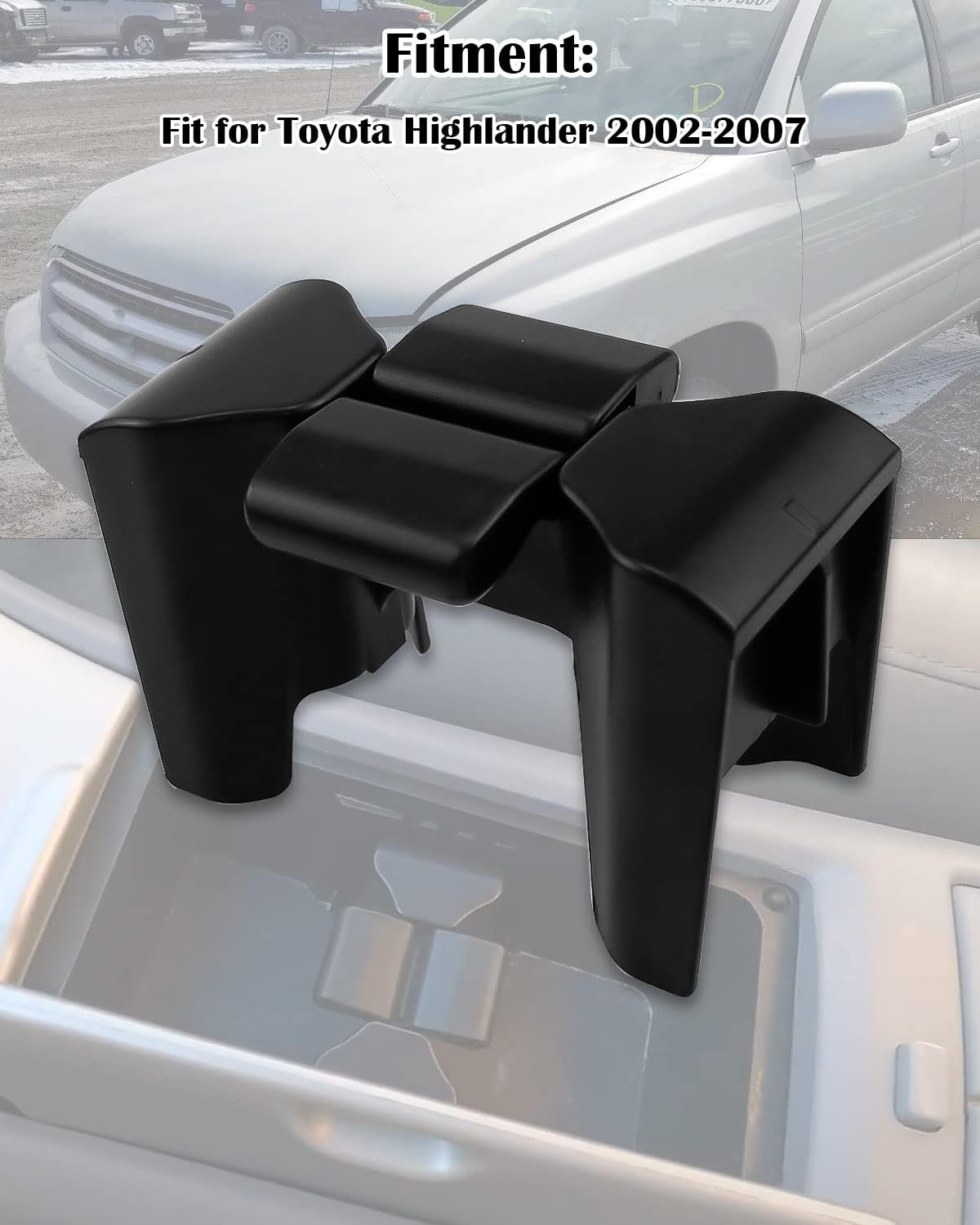 Cup Holder Insert Fit for Toyota Highlander 2002-2007 Adjustable Center Console Cup Holder Divider Replace 55604-48020 Black