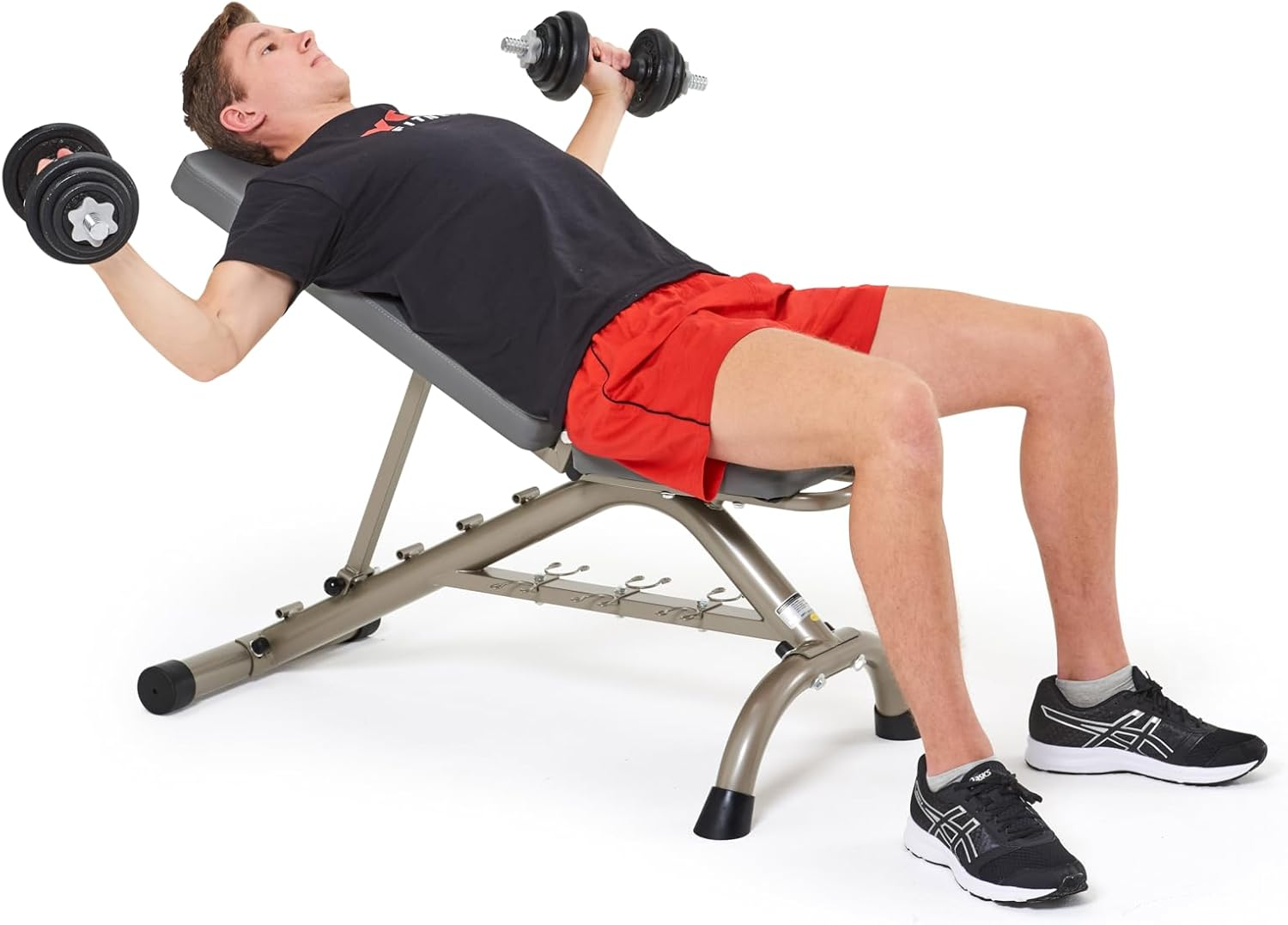 York Fitness 20 Kg Cast Iron Spinlock Dumbbell - Adjustable Hand Weights Set (Pack of 2) - Black image number 2