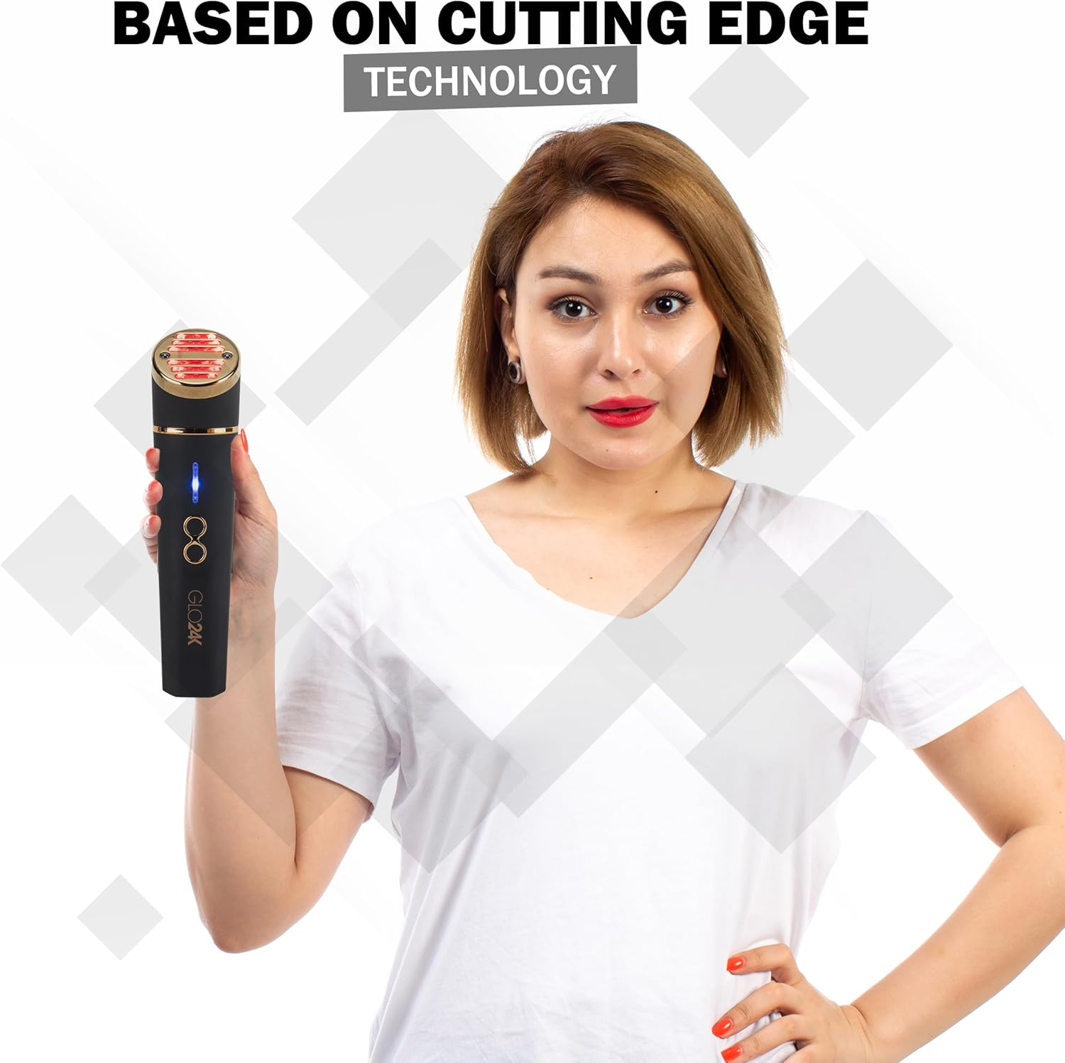 GLO24K UNLEASH the POWER of GOLD Beauty Device for the Face. LED, Thermal, Vibration Technologies. Facial Machine image number 3