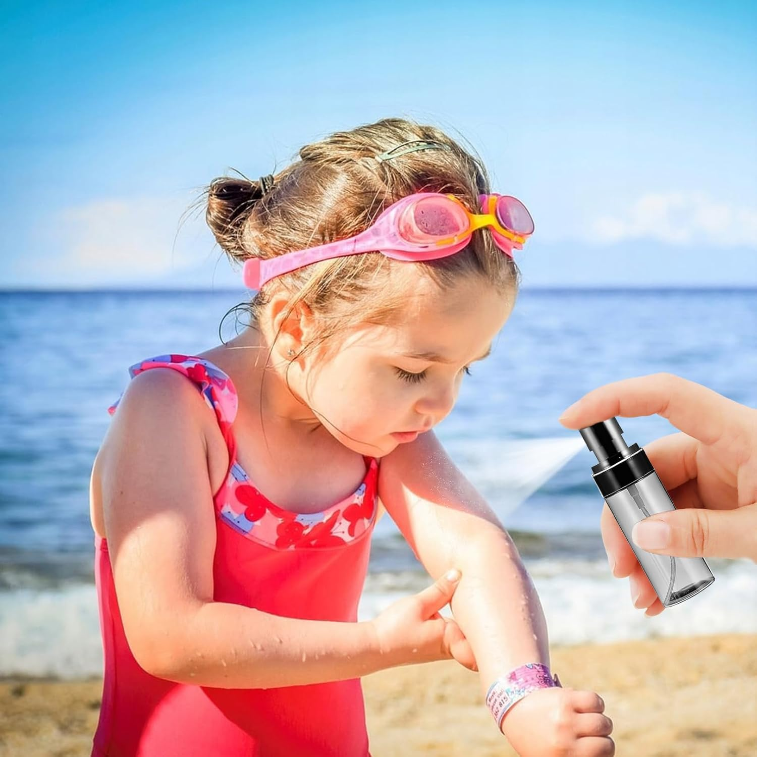 Pack of 2 60 Ml Transparent Black Spray Bottle, Small, Mini Spray Bottle, Pump Spray Bottle, Reusable, Small Spray Bottles for Filling, Spray Bottles Filling, for Perfume, Cleaning Agents image number 1