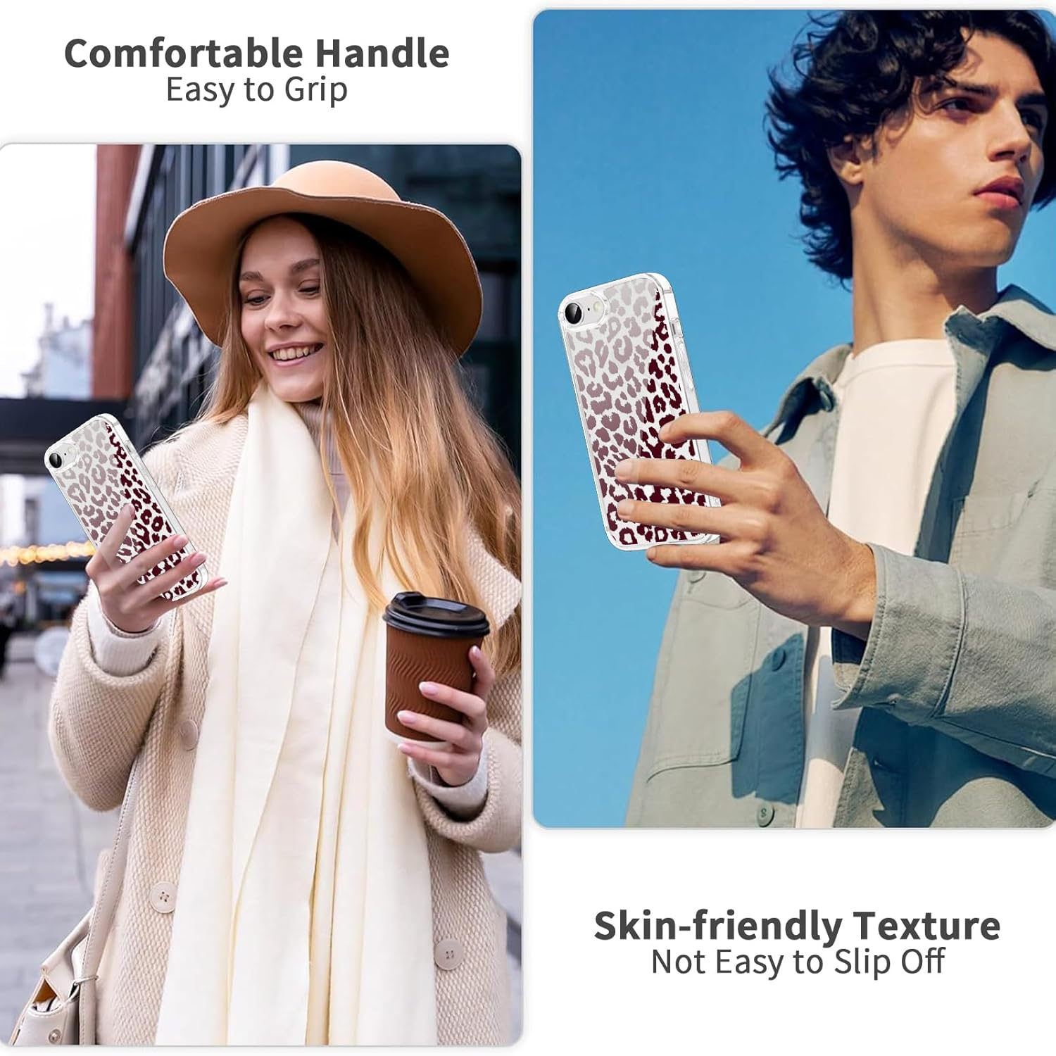 Saqmkil Magnetic Mobile Phone Case for Iphone 16E/Se 4/SE 2025 6.1 Inch Case, Compatible with Magsafe, Transparent Aesthetic Pattern Leopard Girl Case, Soft Silicone TPU Shockproof Protective Cover