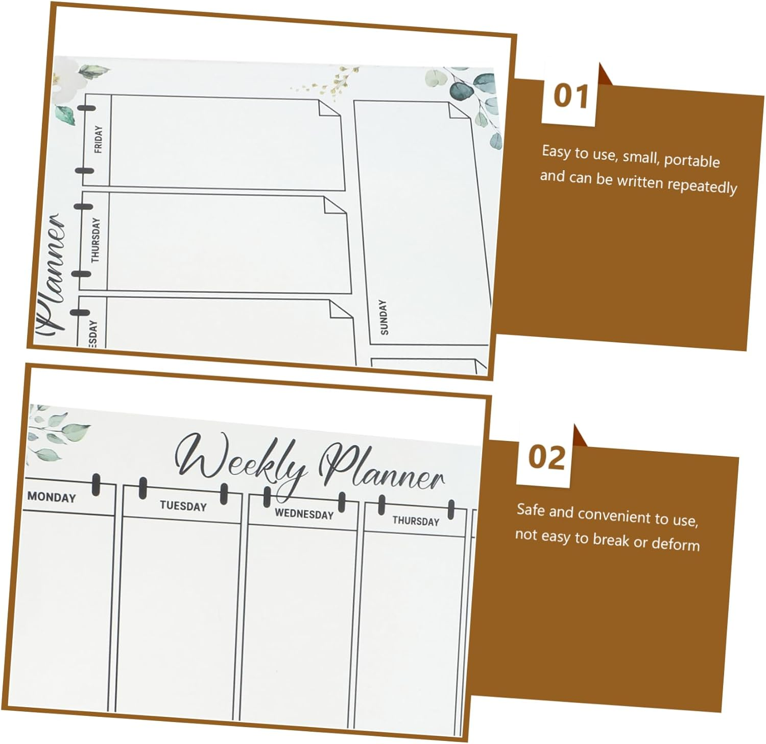 NUOBESTY Erasable Week Planner Wall Hanging Acrylic Memo Board Undated Planner White Hanging Cord 80Cm image number 5