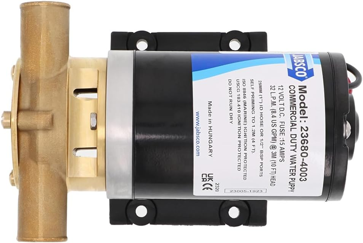 Jabsco 23680-4003 Water Puppy Pump Bronze Commercial Duty 12 Volt Boat Plumbing Item image number 1
