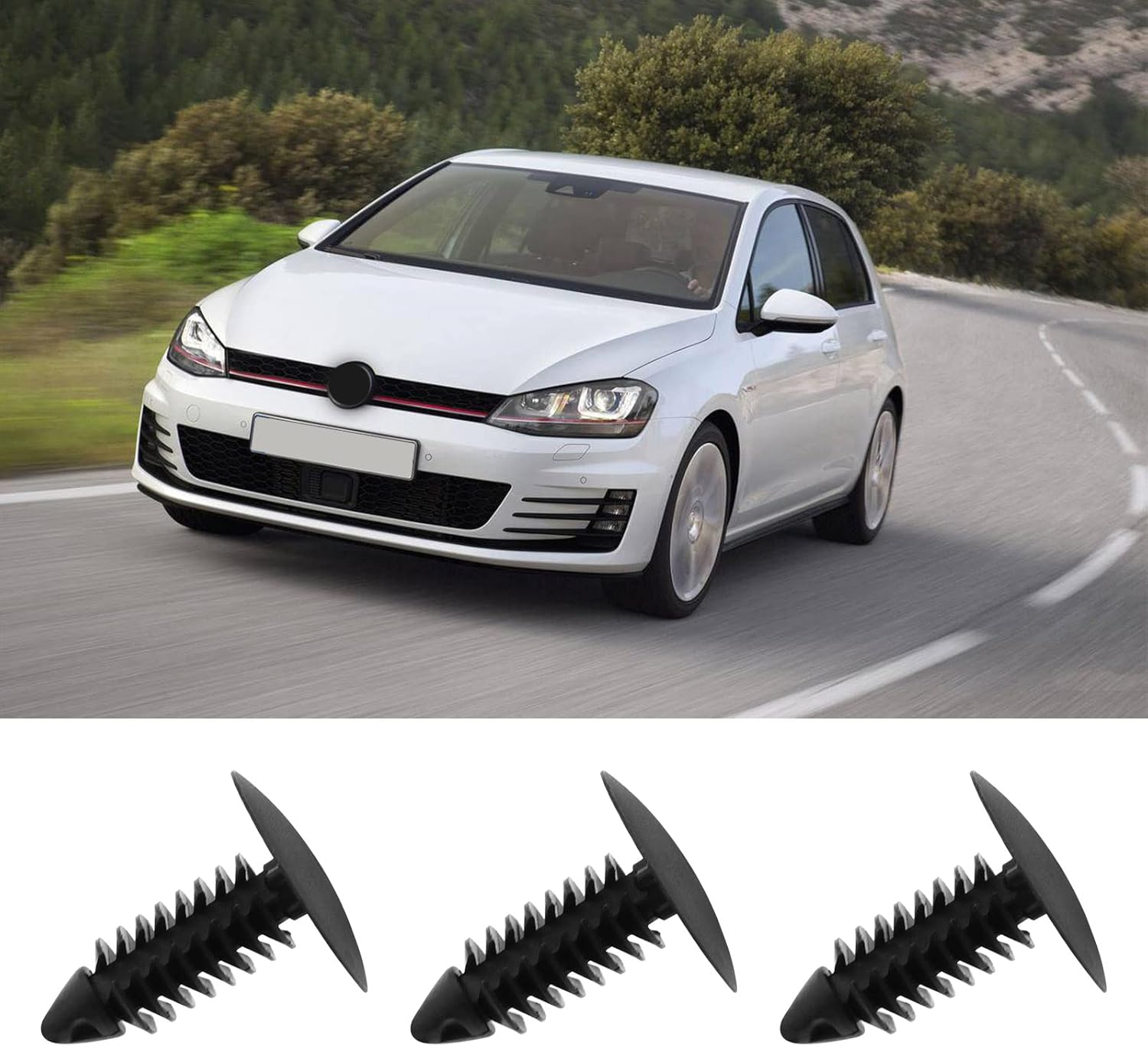 Emagtech 100PCS Fir Tree Plastic Trim Clips for 7.5Mm Hole Car Retainer Clips Car Bumper Fender Rivets Push Pins Clips Fasteners 17.5Mm Head 22.5Mm Height image number 1