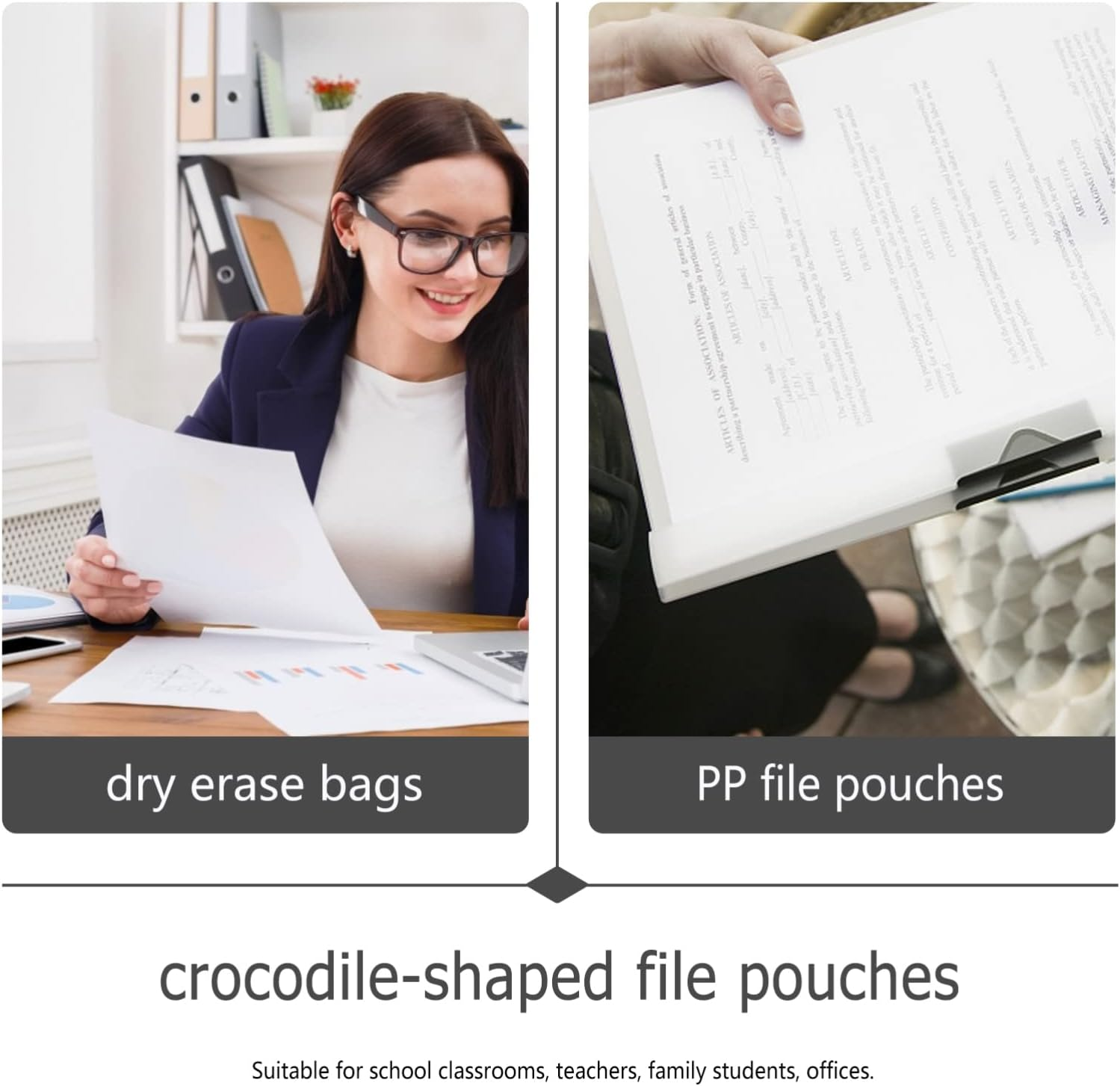 FUNOMOCYA Pp File Pouches Set 30Pcs Dry Erase Bags with Green Design for Writing Practice image number 2