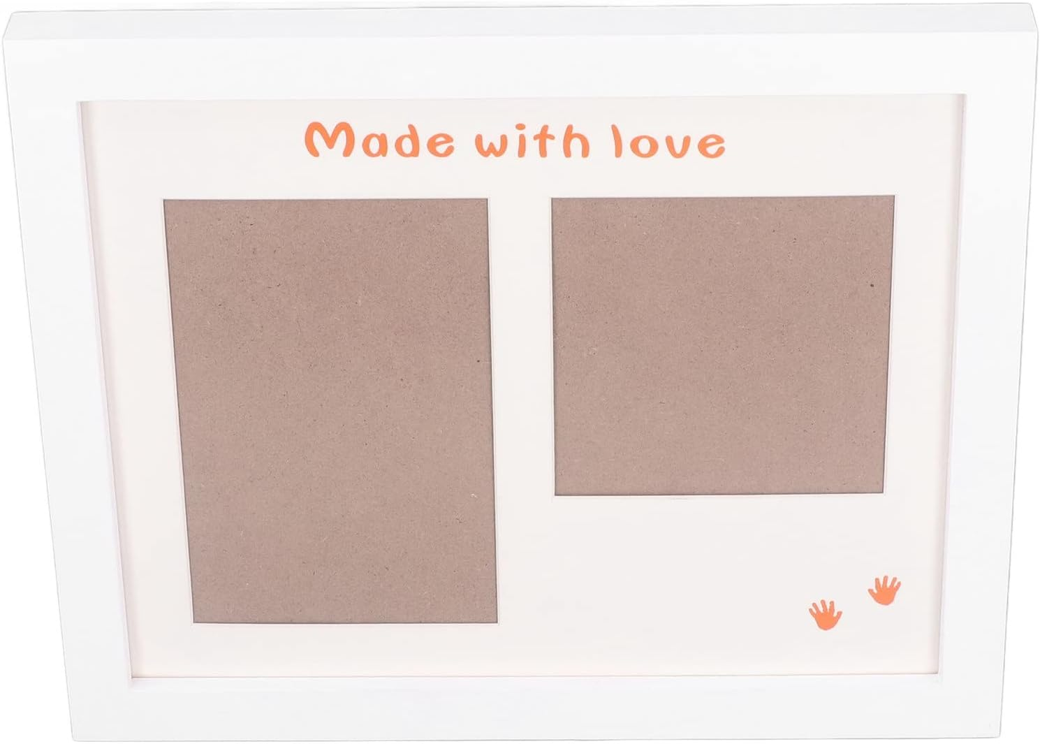 Baby Handprint Footprint Maker Kit, Baby Handprint Footprint Maker Kit Photo Frame Black Ink Keepsake Newborn Imprint Set (White Photo Frame) image number 1