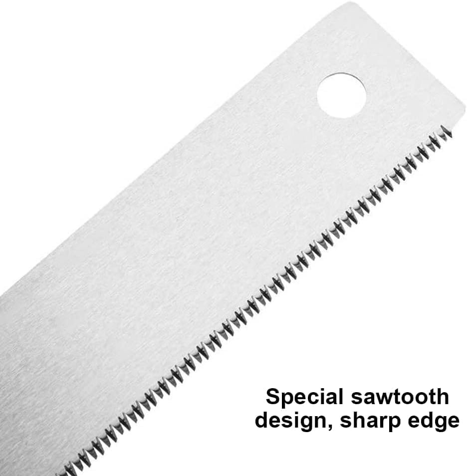 12 Inch Japanese Flush Cut Saw - Double-Edge Stainless Steel Woodworking Hand Saw with Non-Slip Wooden Handle, Precision Trim Saw for Hardwood/Softwood & Plastic Cutting image number 5