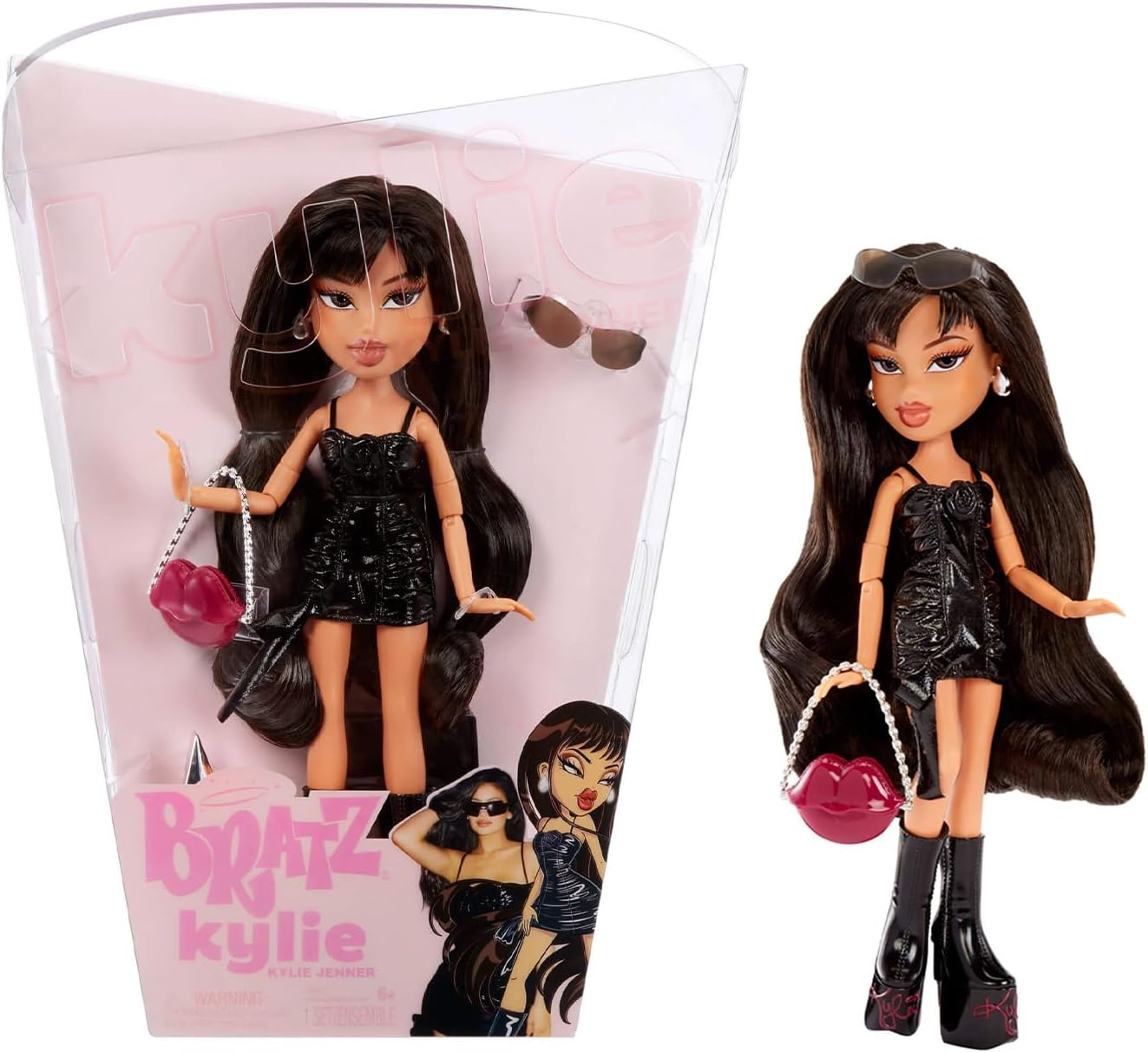 Bratz X Kylie Jenner - Night Fashion Doll with Evening Gown, Pet Dog, and Poster
