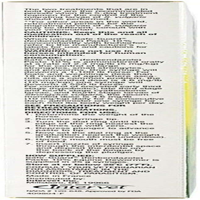 YFCACT Merck Animal Health Safe Guard Equine Dewormer Paste image number 3