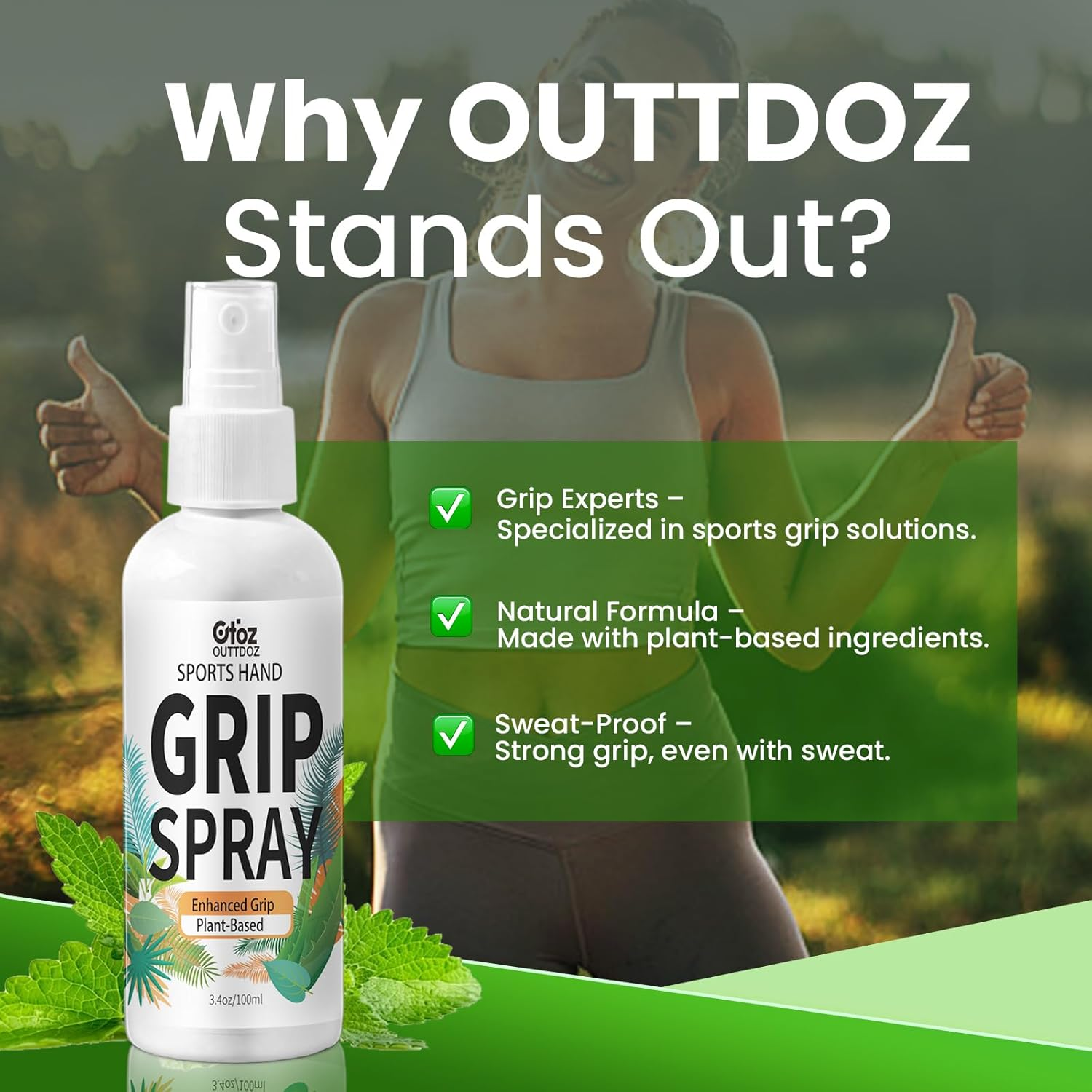 Sports Grip Spray &ndash; Plant-Based, Quick-Drying, Non-Residue Grip Enhancer with Sticky Boost for Pole Dancing, Aerial Silks, Pickleball, Golf, Tennis, and More &ndash; 3.4 Oz image number 3