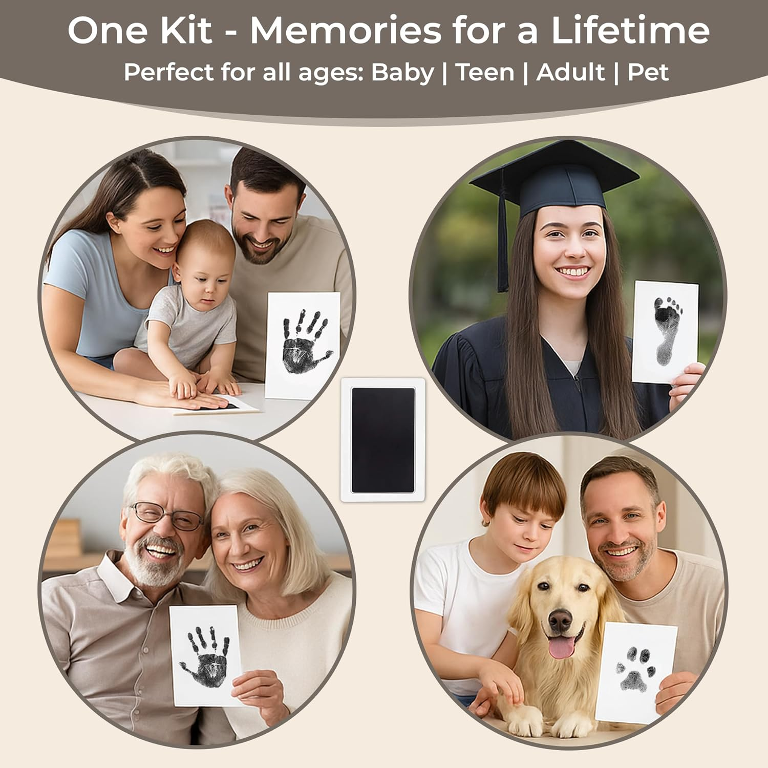 Extra Large Handprint & Footprint Kit &ndash; Jumbo 27Cm, 100% Safe Clean-Touch Inkless Pad with 2 XL Ink Paper &ndash; Suitable for All Ages - Including Babies, Kids, Adults, & Pets! image number 3