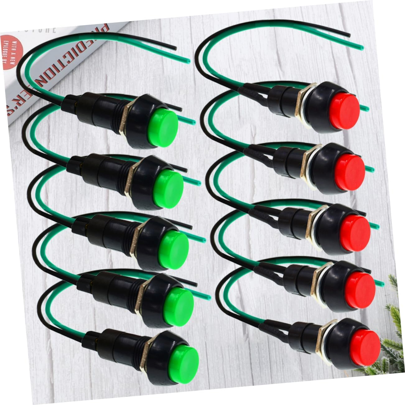 PLAFOPE 5Pcs Abs Metal Motorbike Self-Locking Switch Button round Flameout per Pack image number 5