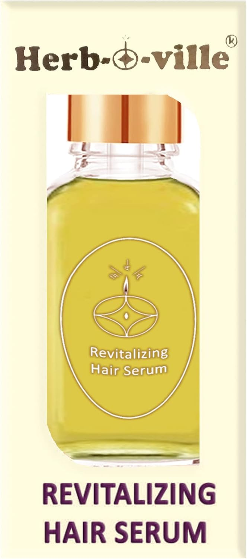 HERB-O-VILLE Ayurvedic Hair Revitalizing Serum | for Severe Hair Fall | with Bhringa + Brahmi + Himalayan Spikenard + Hibiscus Leaves | 11 anti Hair Fall Herbs Infused with Lavender | image number 1