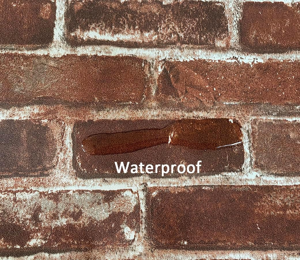 Rustic Red Brick Wallpaper for Home Decoration Vinyl Waterproof Wallpaper for House, Workshop & Office, 10M image number 4