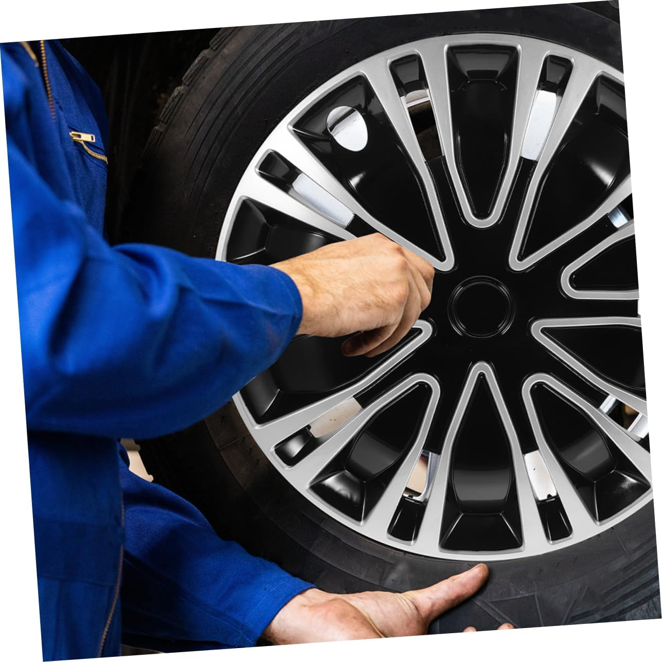 MUCKLILY 2Pcs Decorative Wheel Rim Covers Hubcap Covers for Cars Car Decor Wheel Rim Protector image number 5