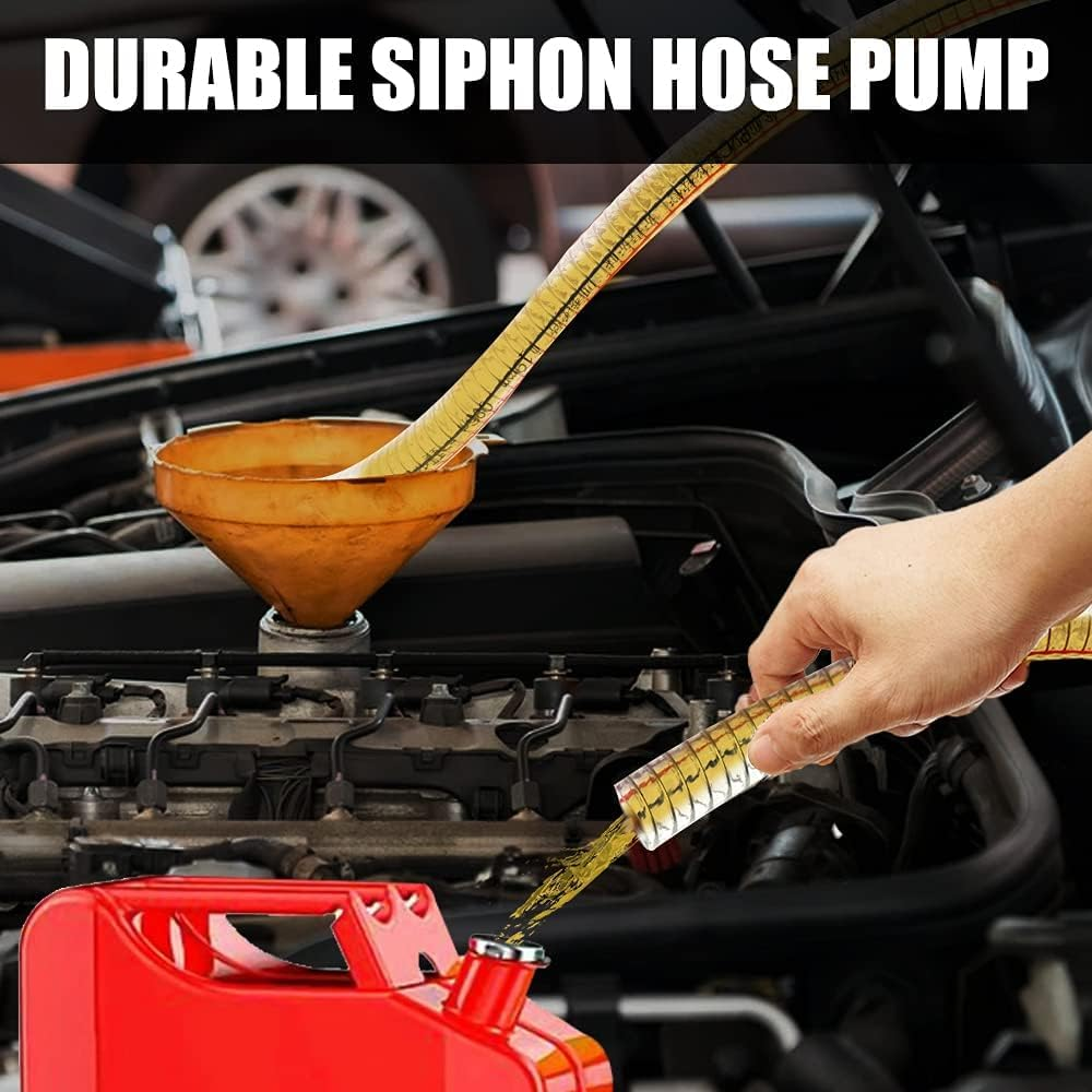 8.2' 5/8" Jiggler Siphon Hose, Gerguirry Heavy Duty Self-Priming Transfer Hose for Gasoline Fuel Gas Siphon Tube Copper Nipple with Metal Buckle image number 4