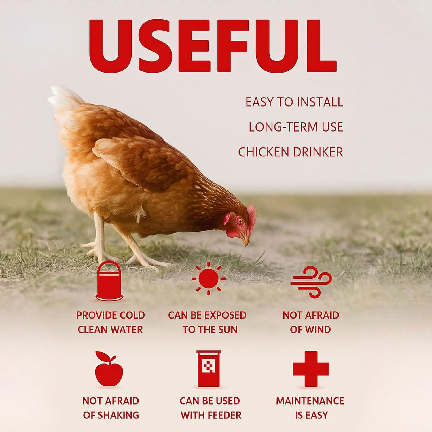 6-Pack Automatic Poultry Waterer Cups with PVC Fittings, Universal Drinking System for Coops & Cages image number 4